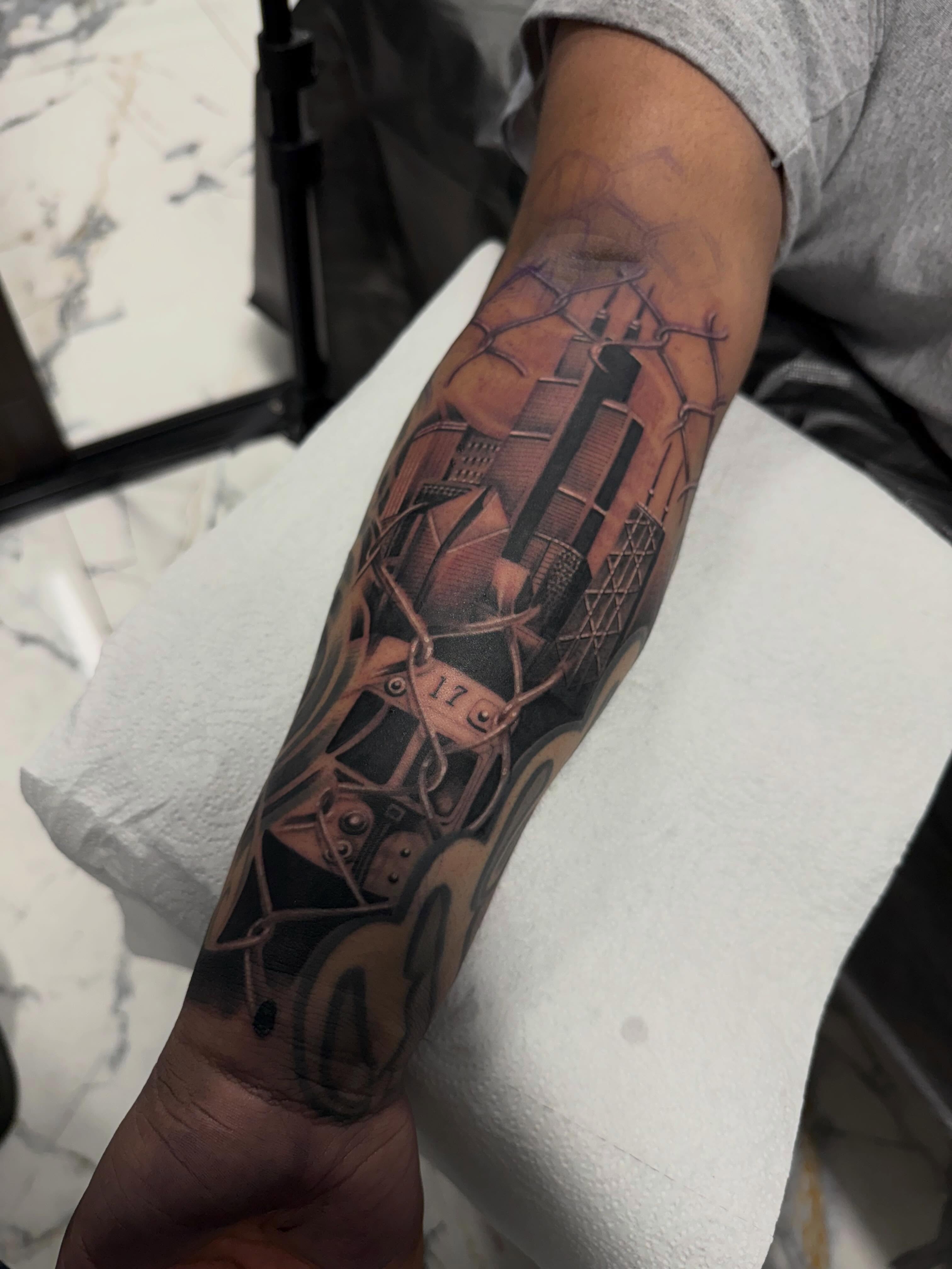 Tattoo by @santana_ink โ geometric, black_and_grey