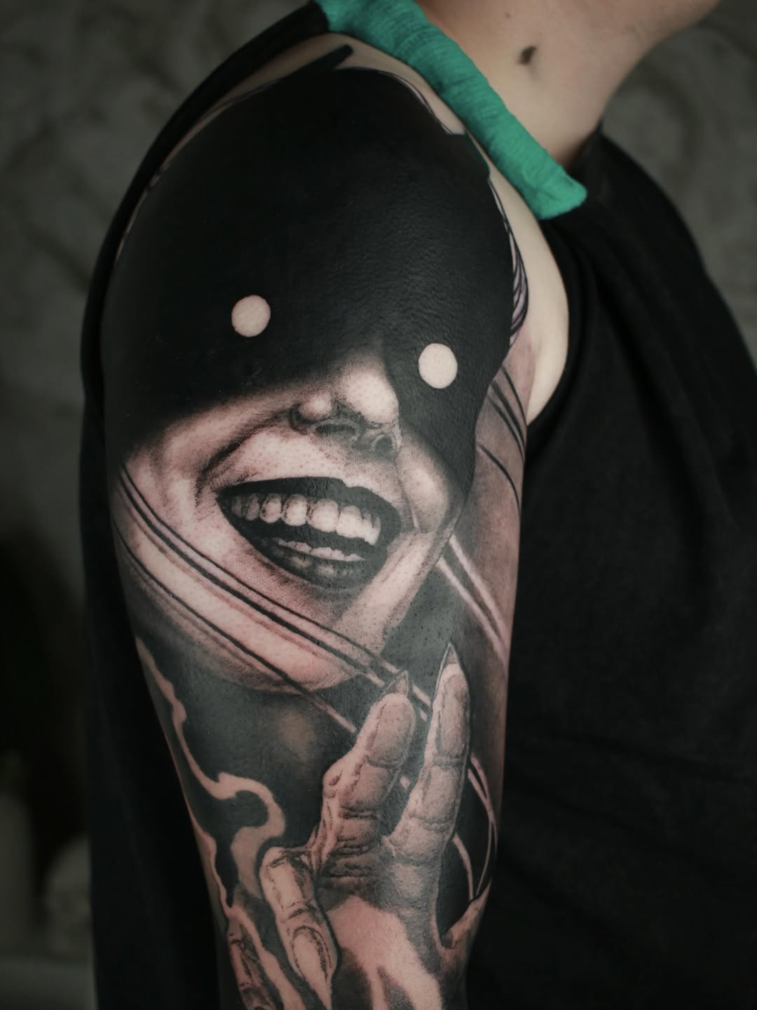 Tattoo by @hollowpriest — black_and_grey, realism