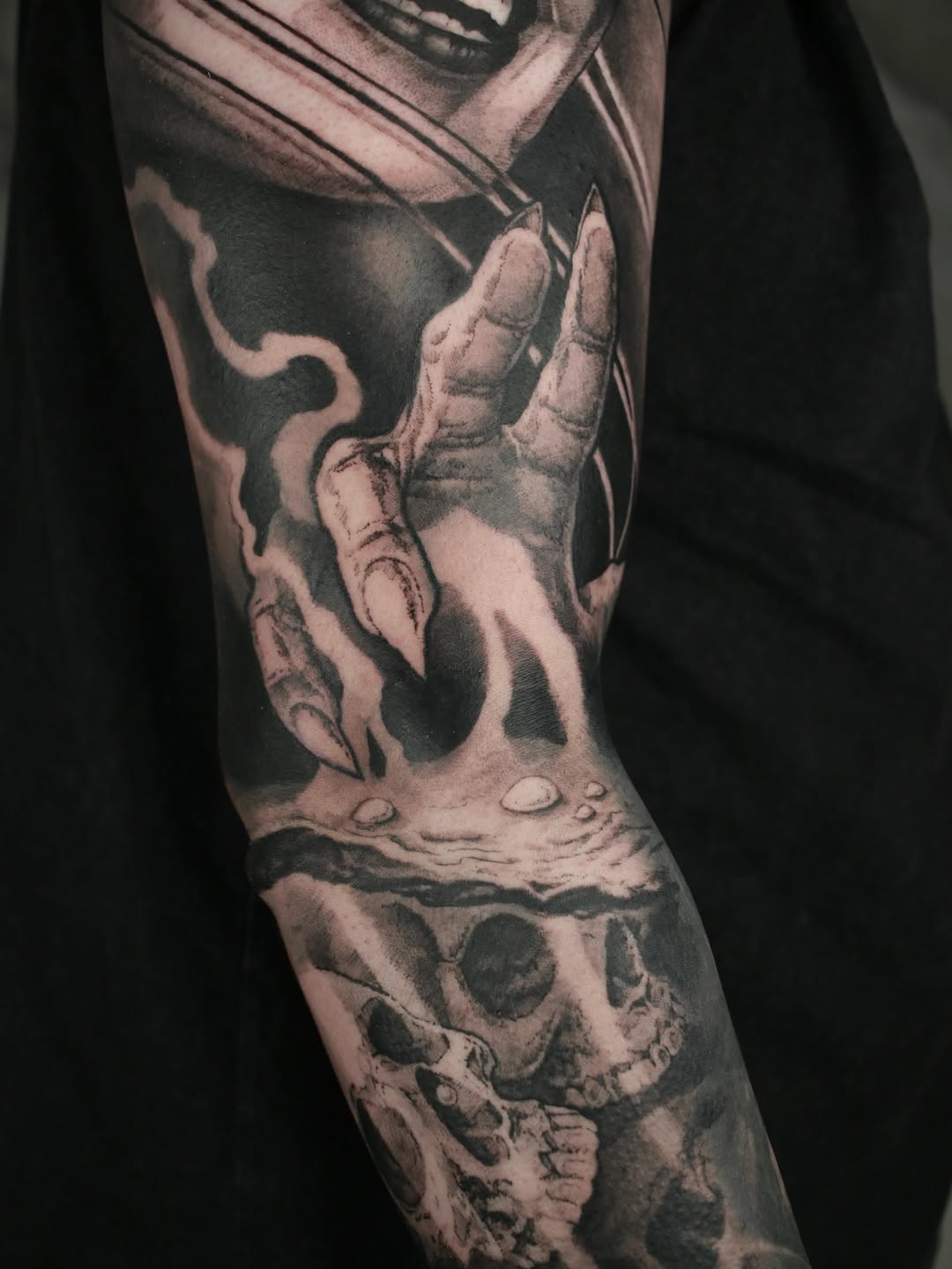 Tattoo by @hollowpriest — realism, black_and_grey
