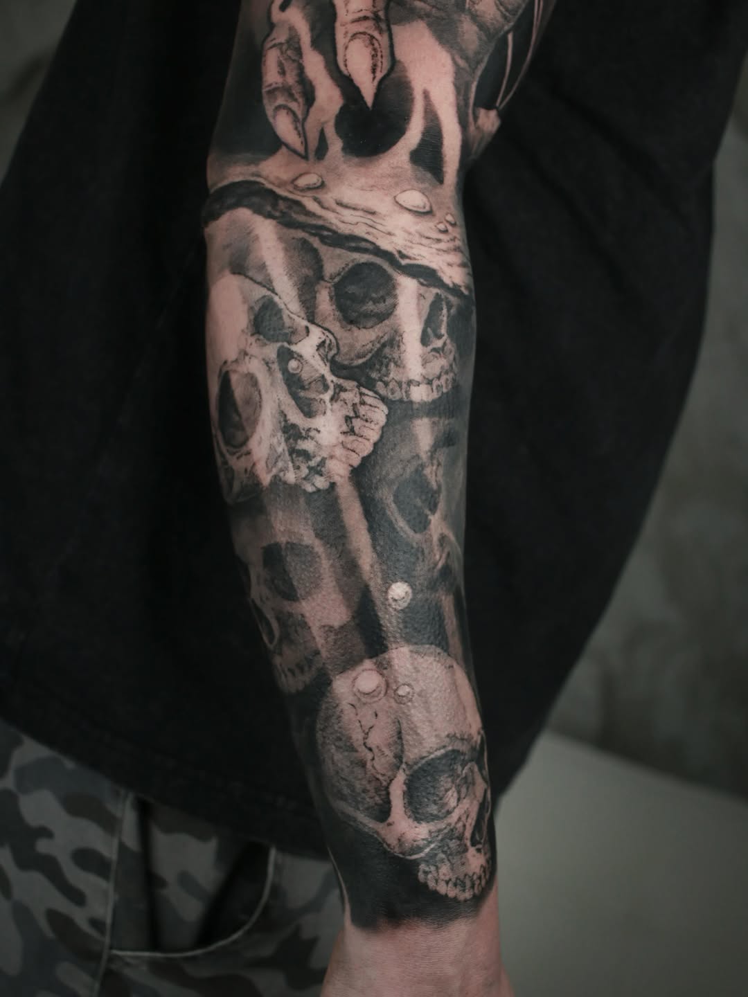 Tattoo by @hollowpriest — black_and_grey, realism