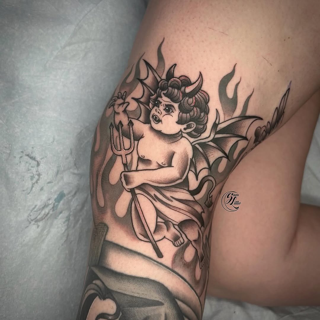 Tattoo by @samjlittle โ black_and_grey, neo_traditional
