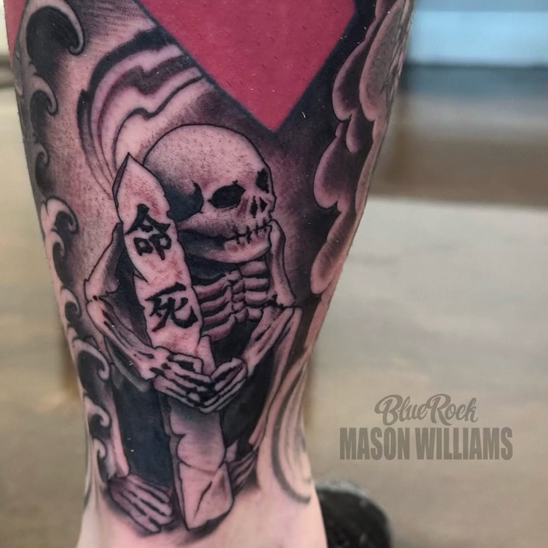 Tattoo by @arclighttattoo — black_and_grey, japanese_irezumi