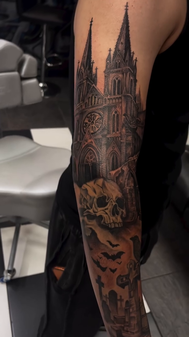 Tattoo by @redneckusotattoo β dark_realism, black_and_grey