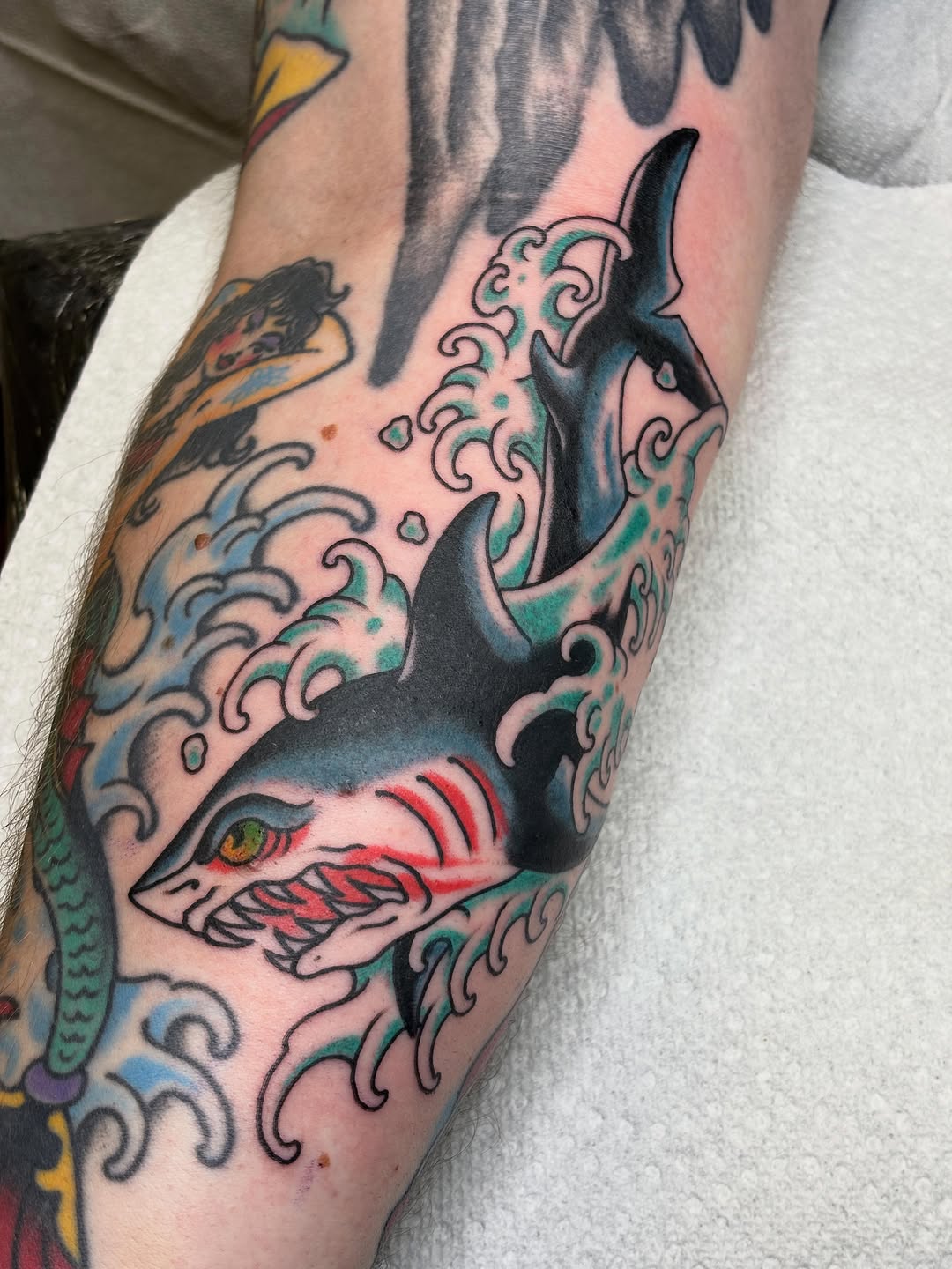 Tattoo by @mikedicheeko — american_traditional, japanese_irezumi
