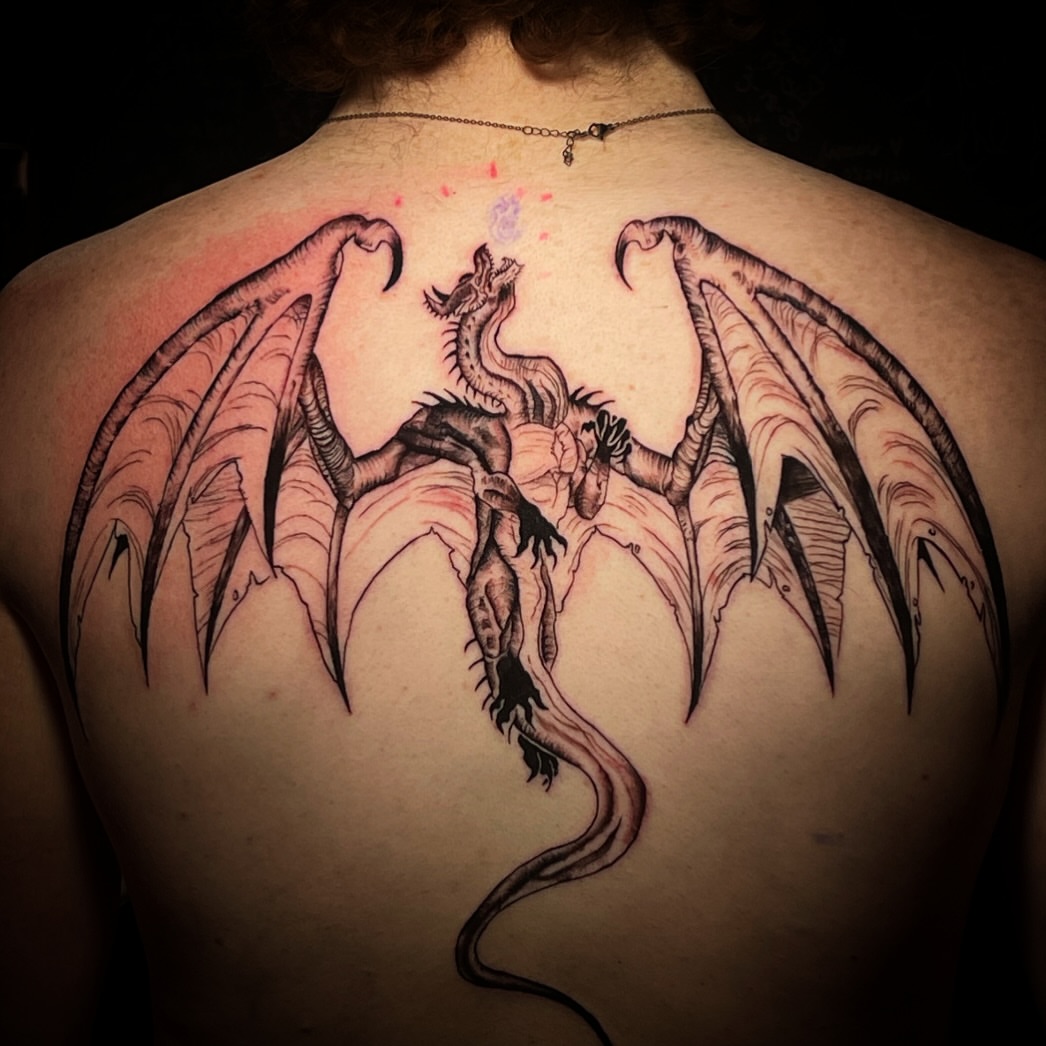 Tattoo by @moogietats — black_and_grey