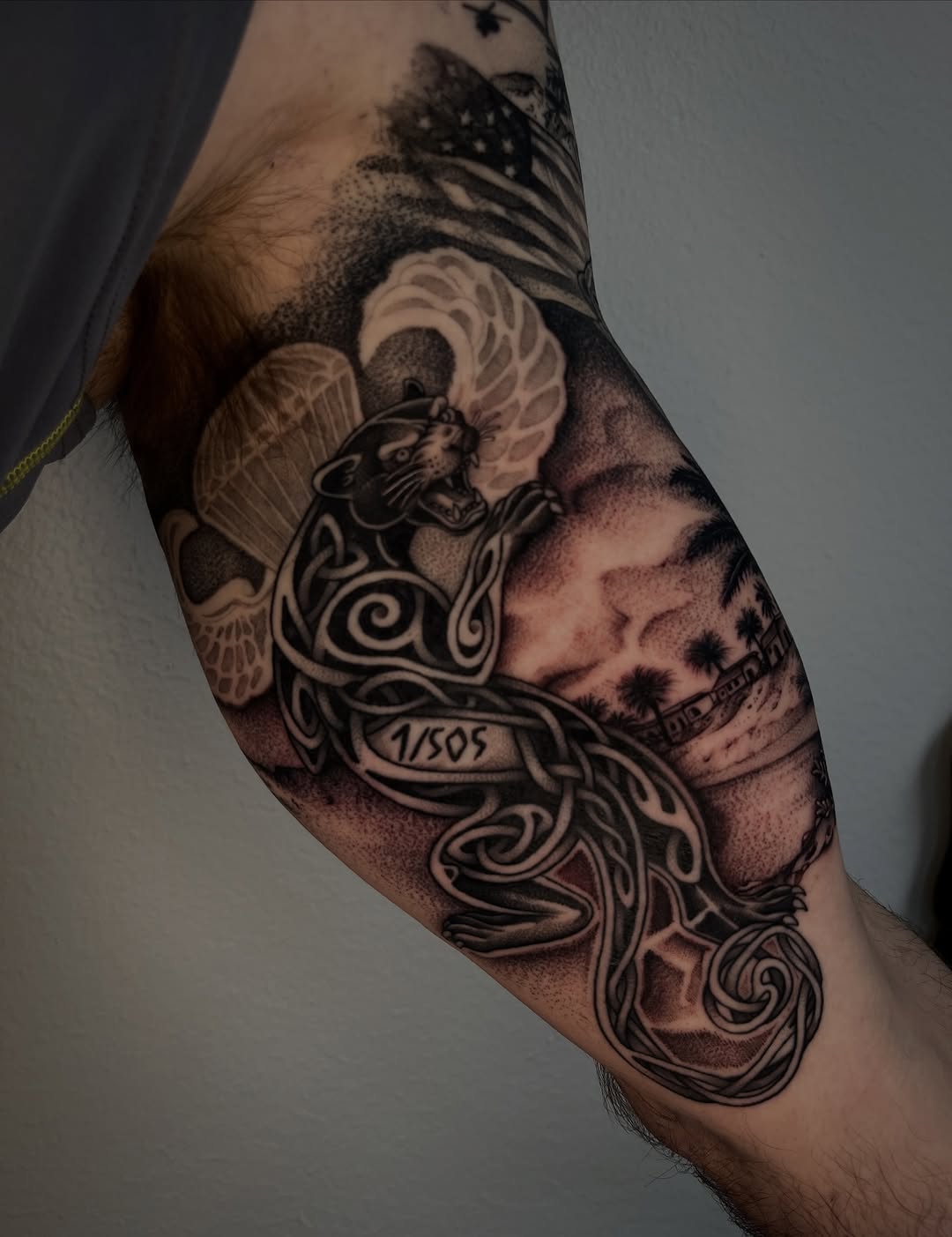 Tattoo by @tattoosbyjordanhunt — black_and_grey, dotwork