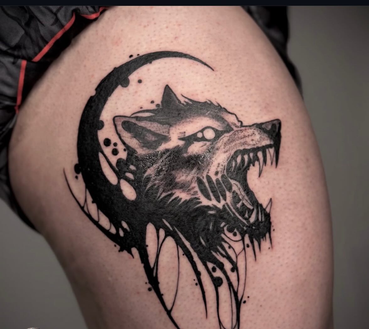Tattoo by @mischiefinkparlor18 — dotwork, black_and_grey