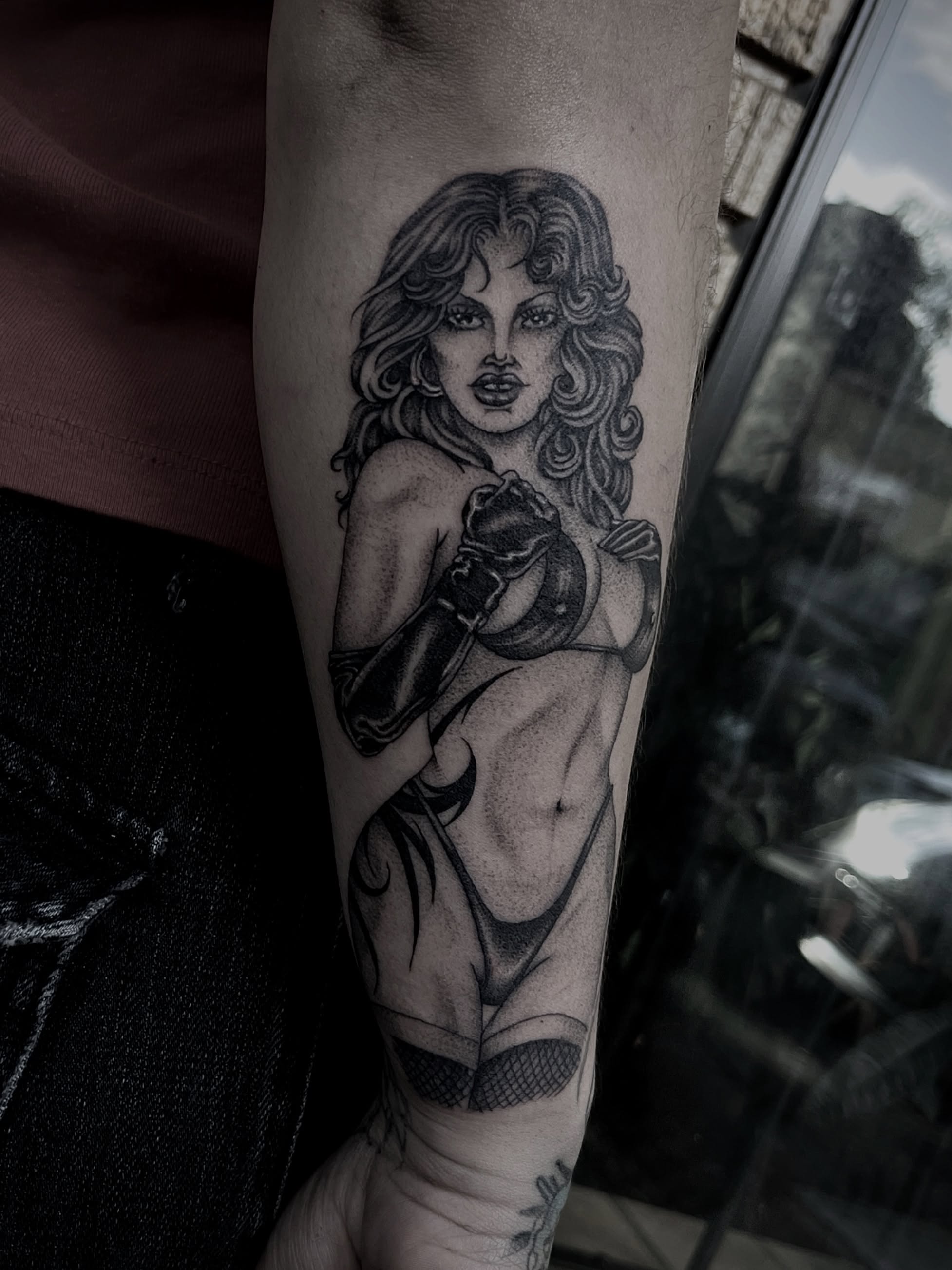 Tattoo by @dagger.eyes — black_and_grey