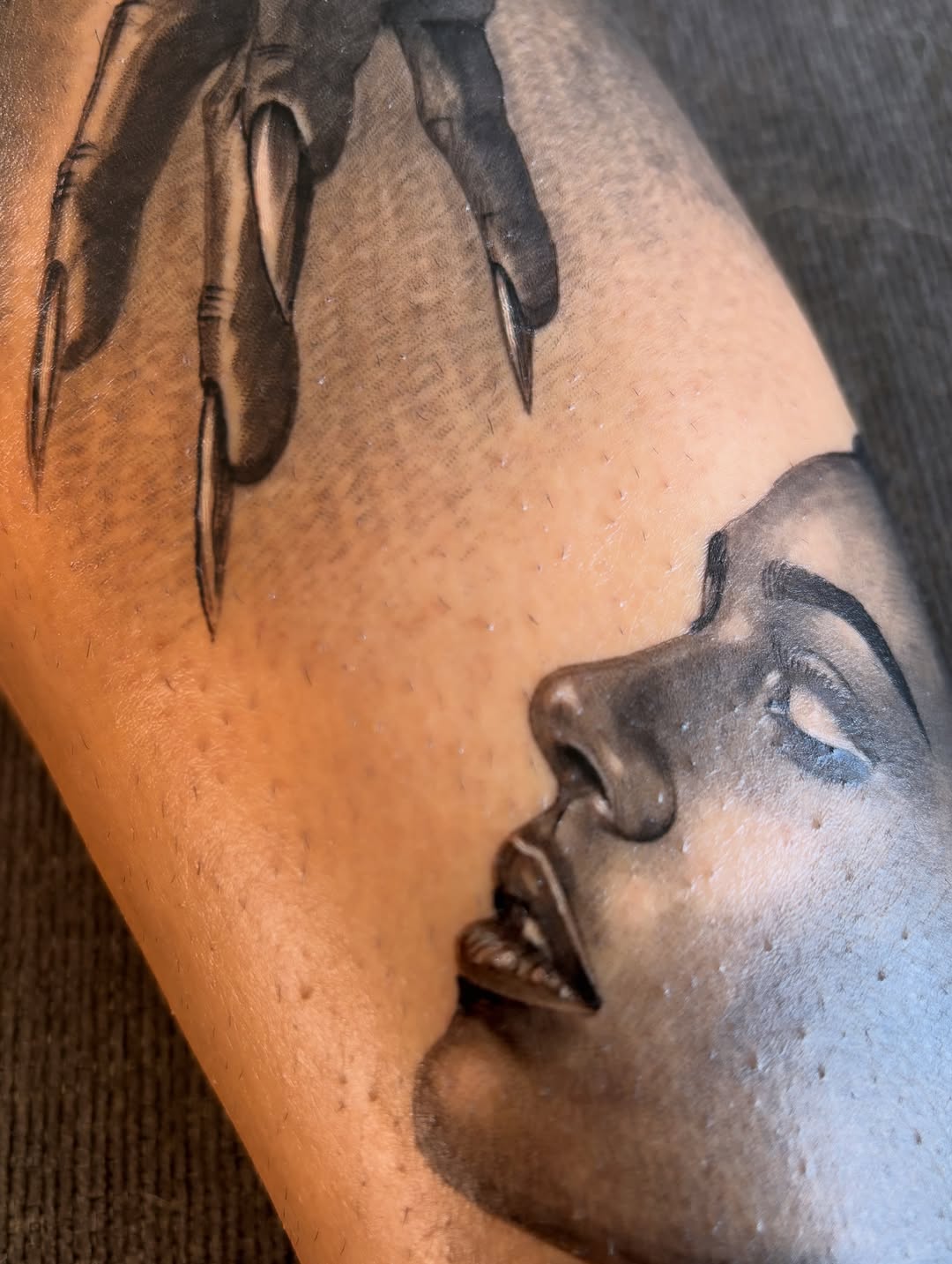 Tattoo by @luismarrufotattoo — realism, black_and_grey