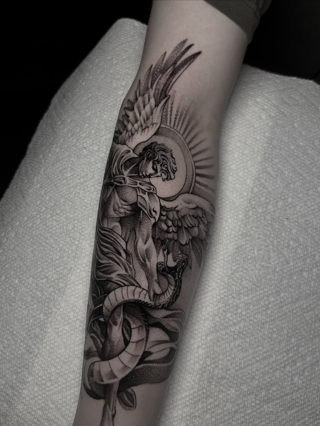 Tattoo by @rawb_tattoos — black_and_grey, realism