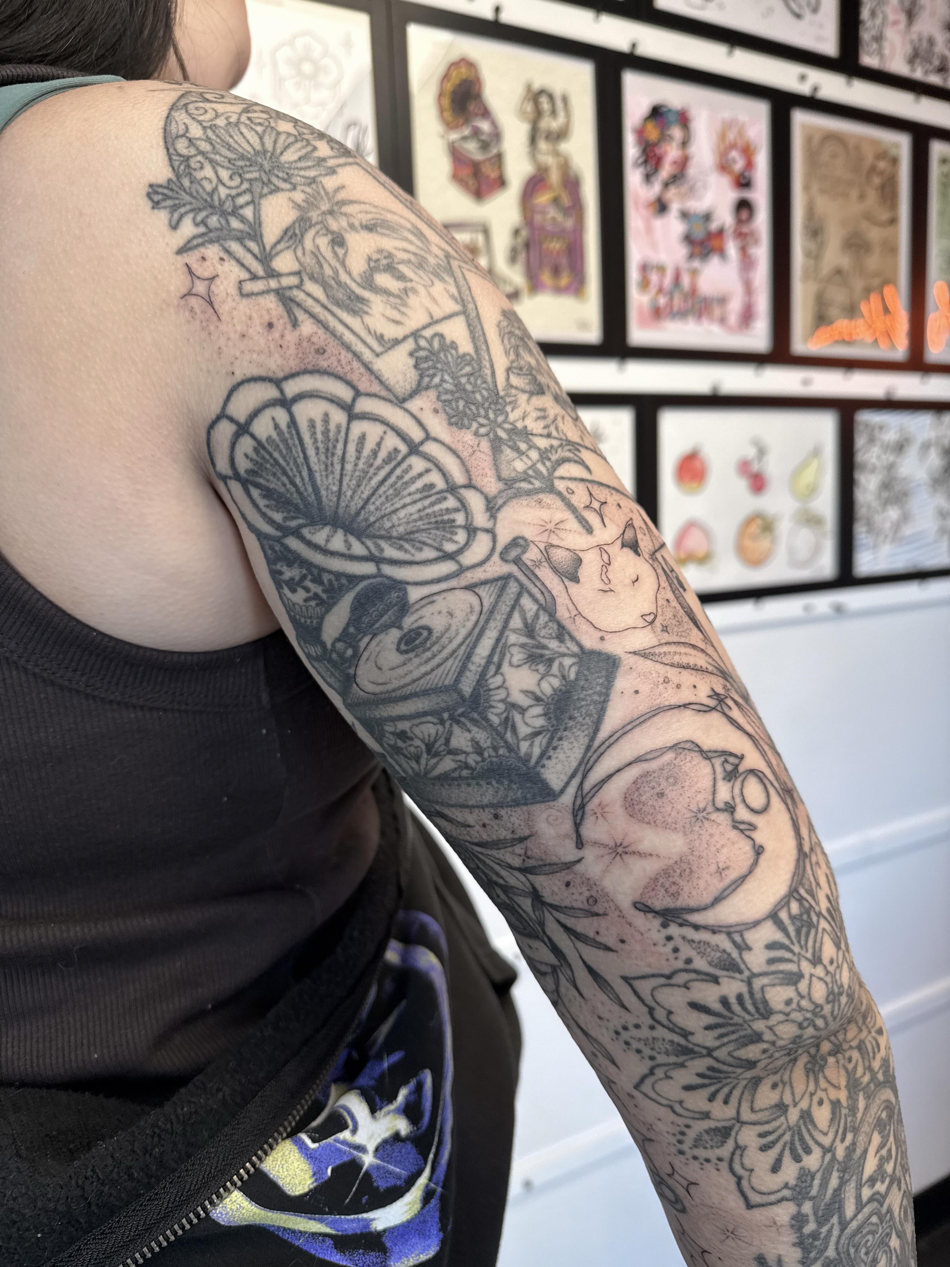 Tattoo by @inkedbydelaney — american_traditional, black_and_grey