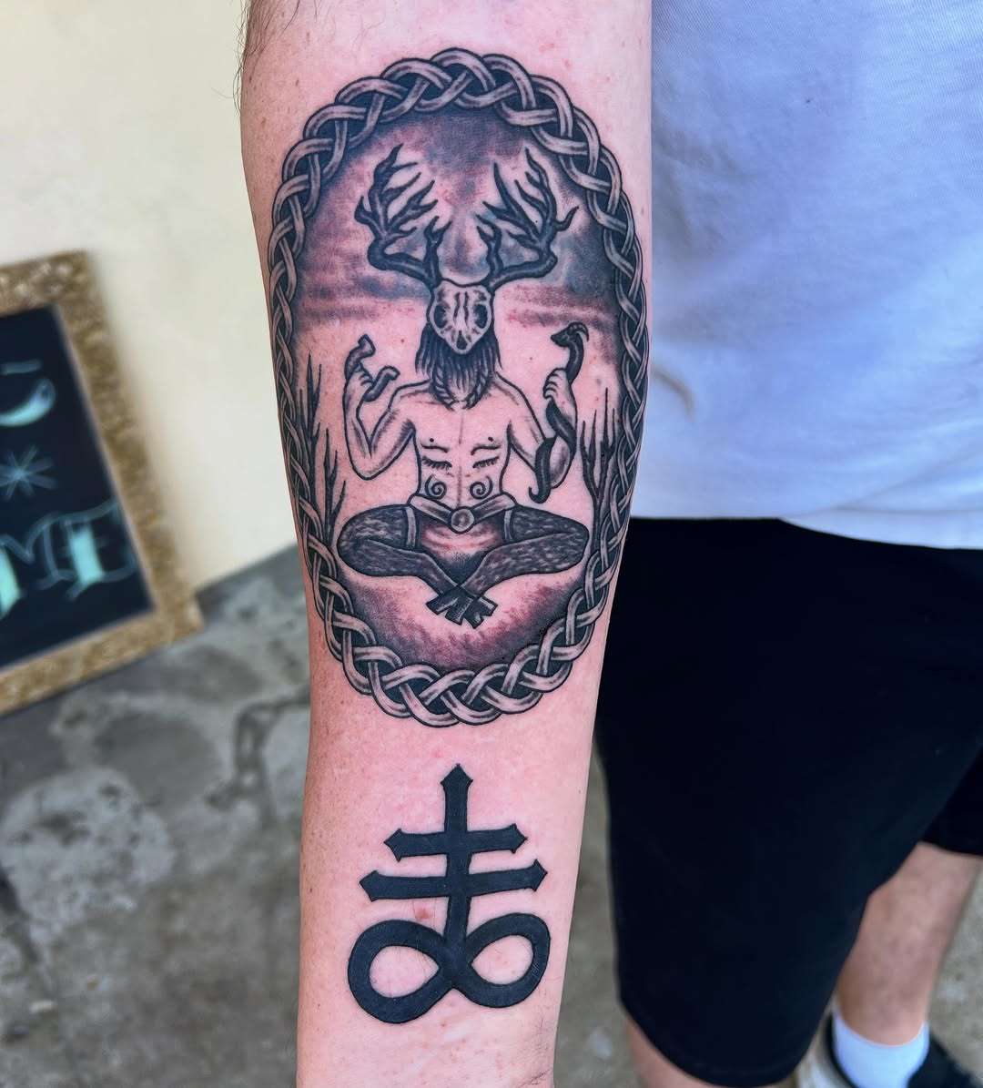 Tattoo by @lovedestroyer — black_and_grey, chicano