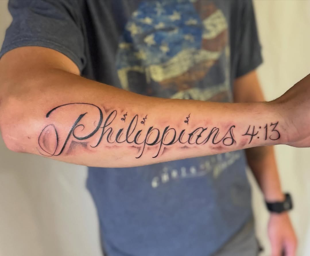Tattoo by @papamule_ — lettering_script, black_and_grey