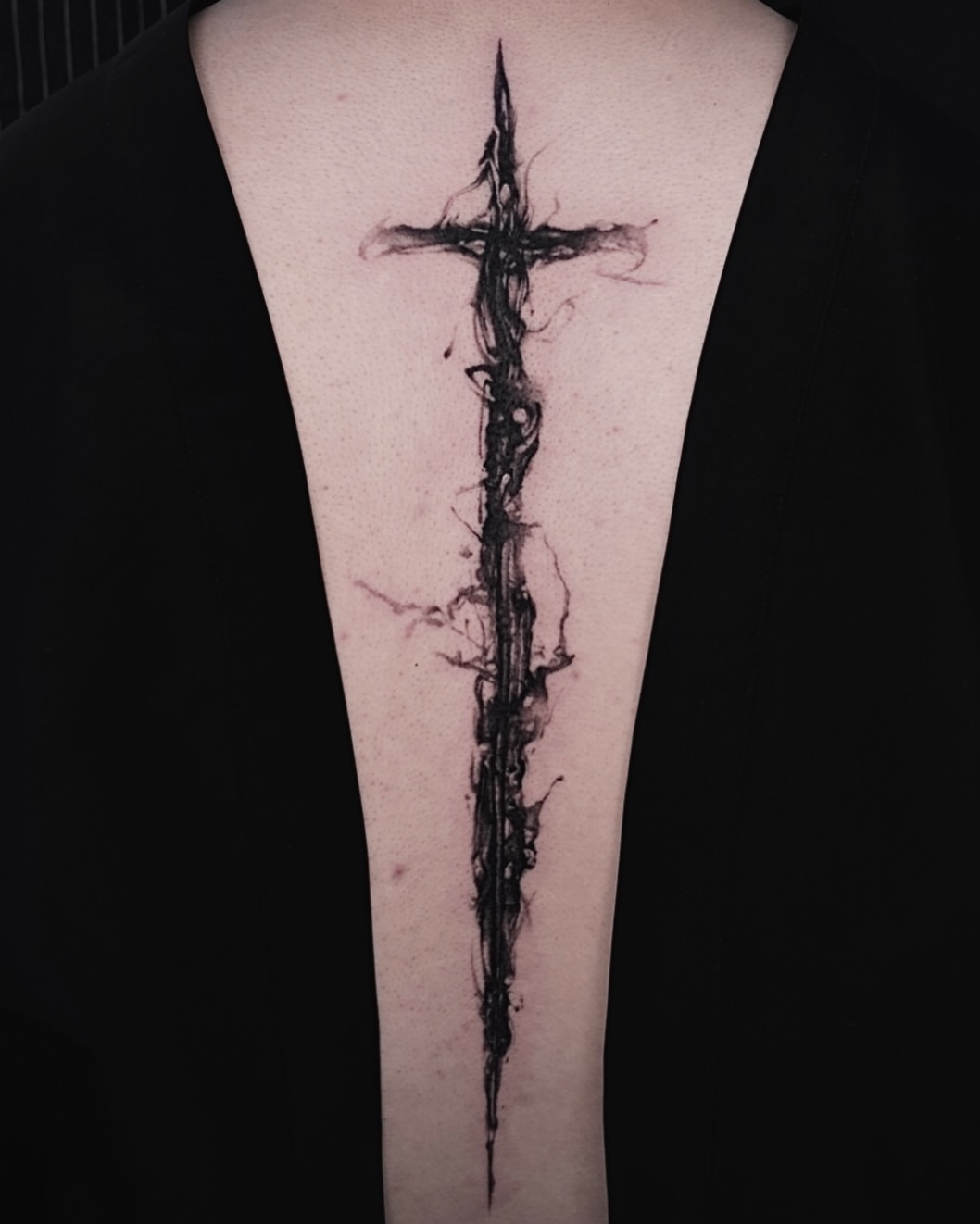 Tattoo by @dowoo_tattoo — black_and_grey, dark_realism