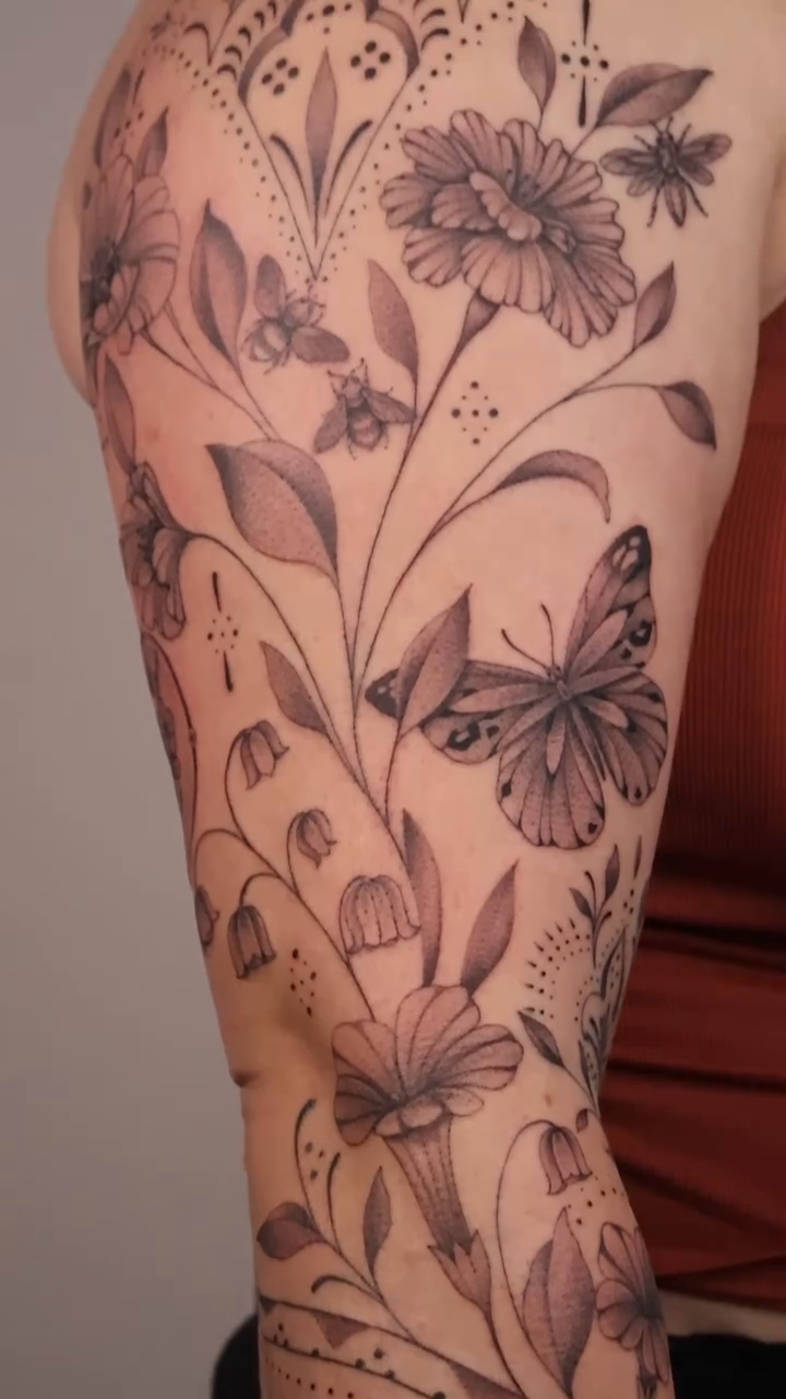 Tattoo by @millakastattoos β fine_line, black_and_grey