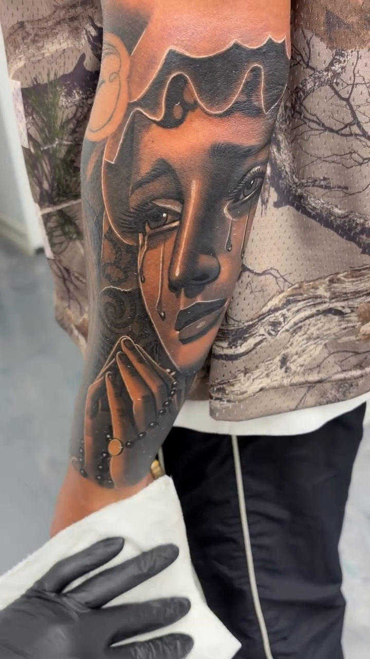 Tattoo by @12gtone — black_and_grey, realism