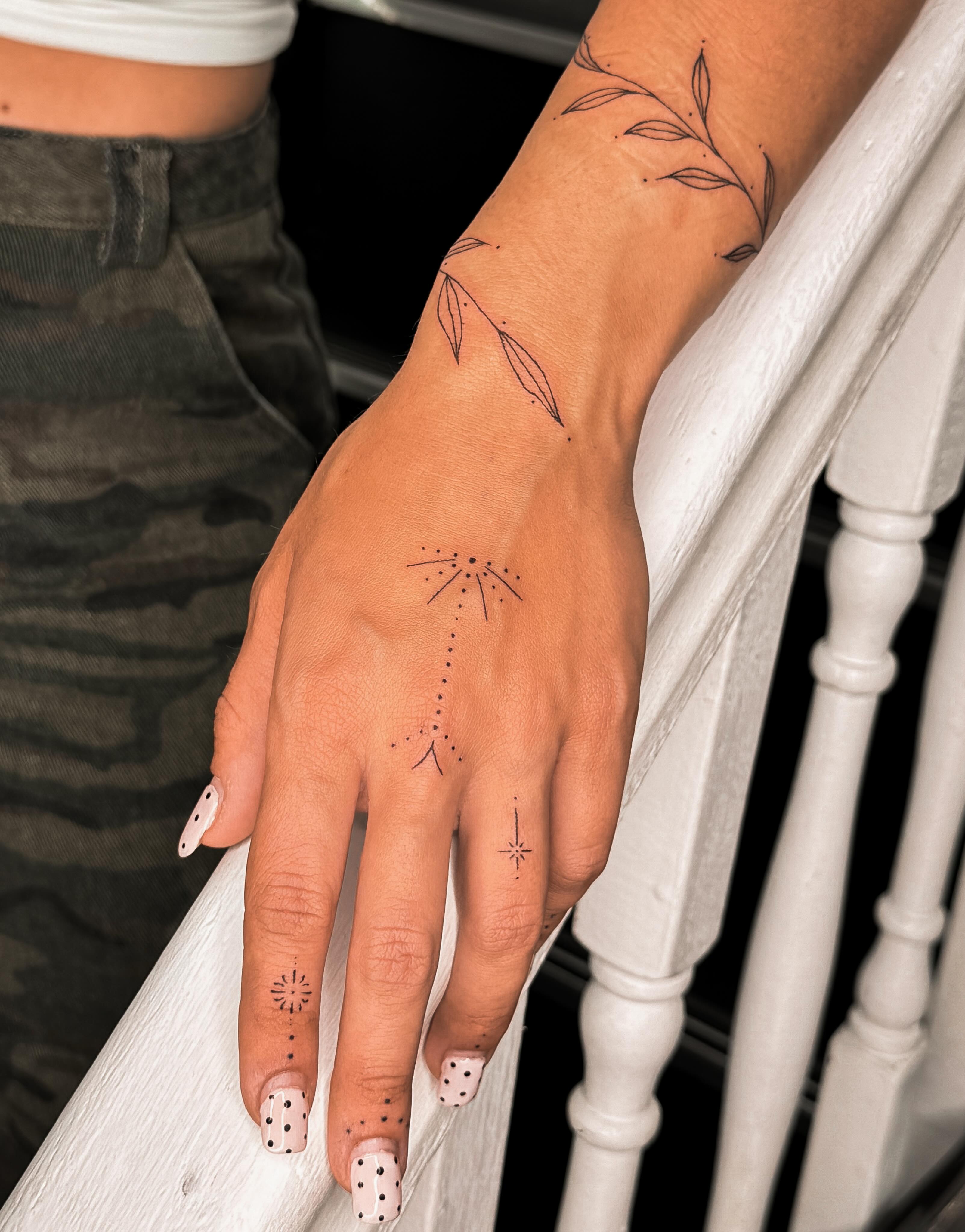 Tattoo by @aholladaytattoo — dotwork, geometric