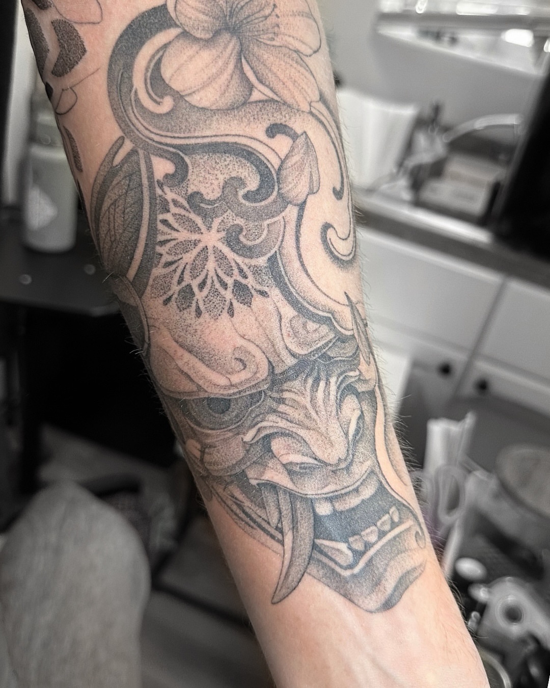 Tattoo by @art.byjaclyn — dotwork, black_and_grey