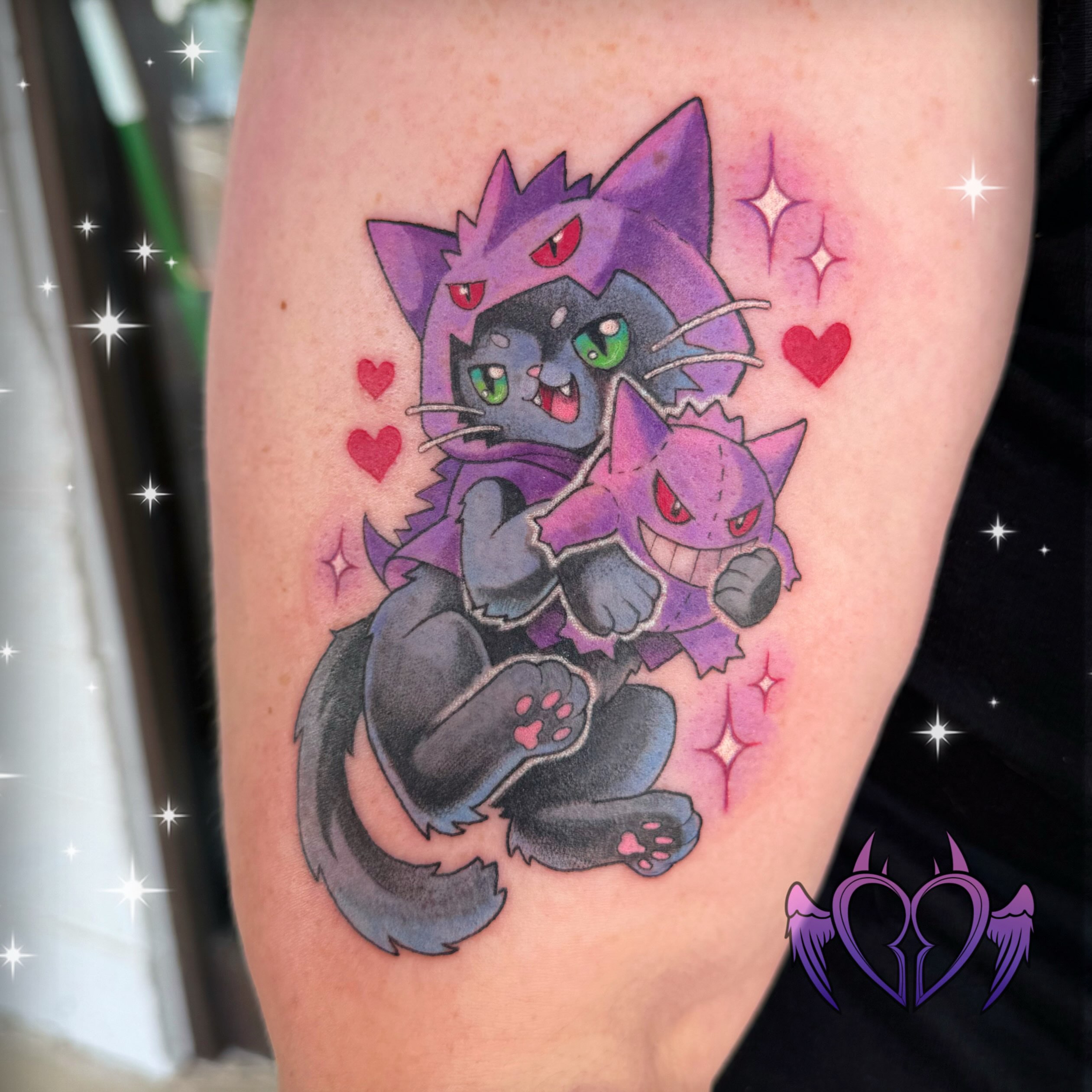 Tattoo by @sugar.sins.tattoo — dotwork, anime