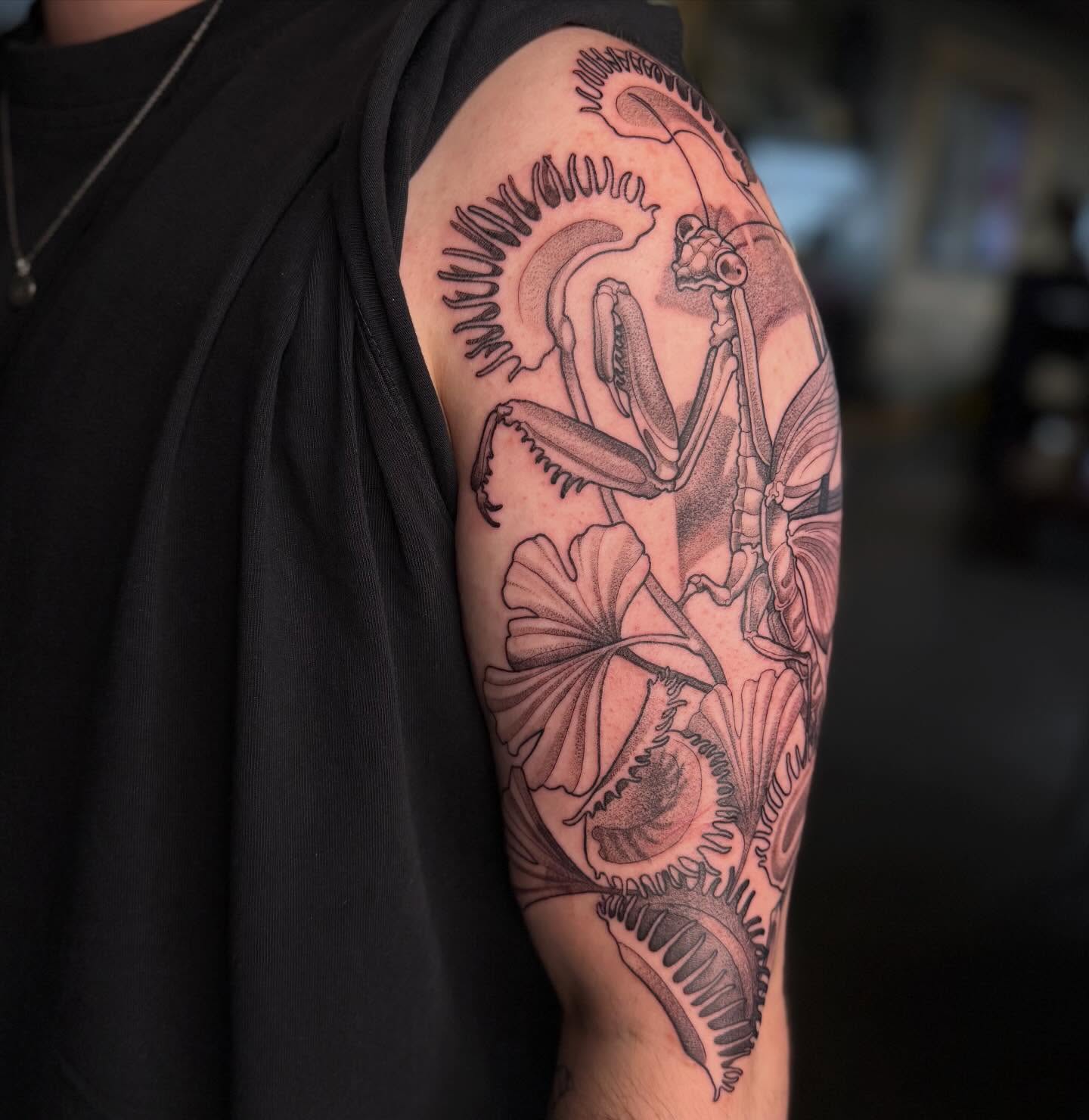 Tattoo by @stinkylizardtattoos — dotwork, realism