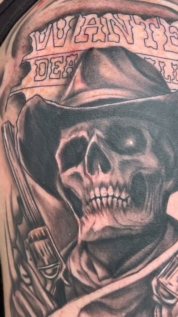 Tattoo by @immortal_tattoos96 — realism, black_and_grey