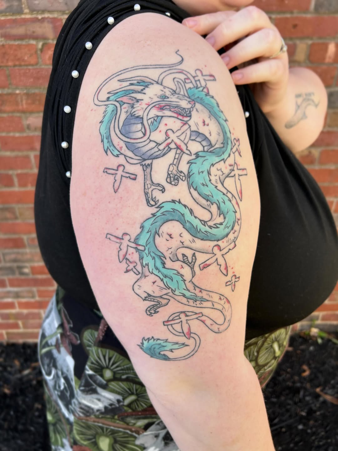 Tattoo by @tattoosbykass — anime, blackwork