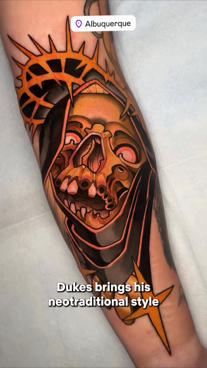 Tattoo by @powsonero — neo_traditional, black_and_grey