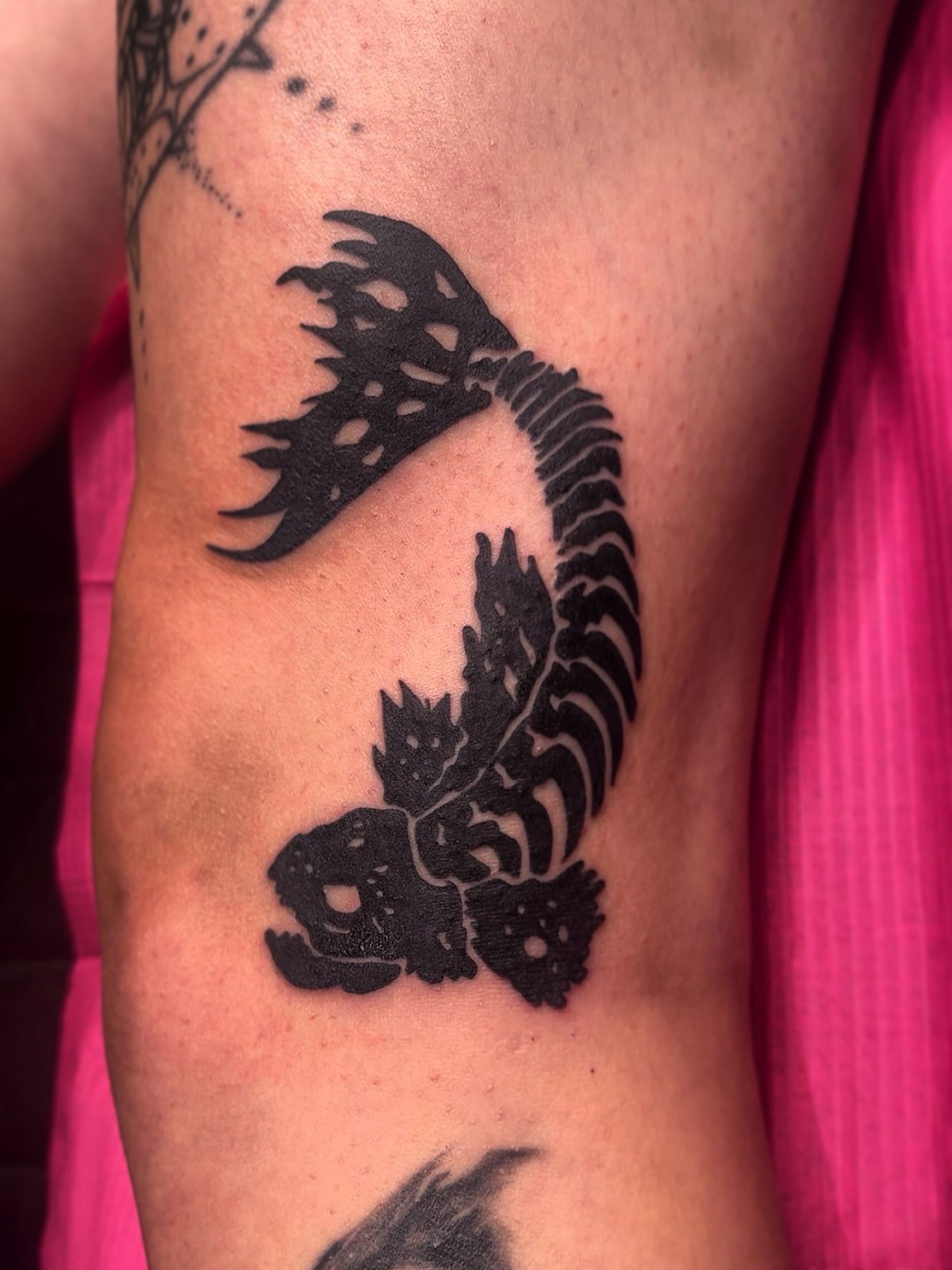 Scorpion black and grey tattoo on the forearm by Elle Miller
