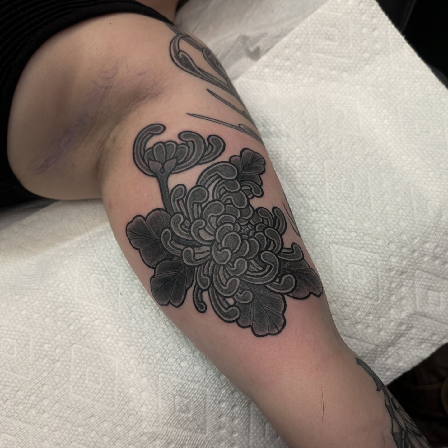 Tattoo by @jptattooartist — black_and_grey
