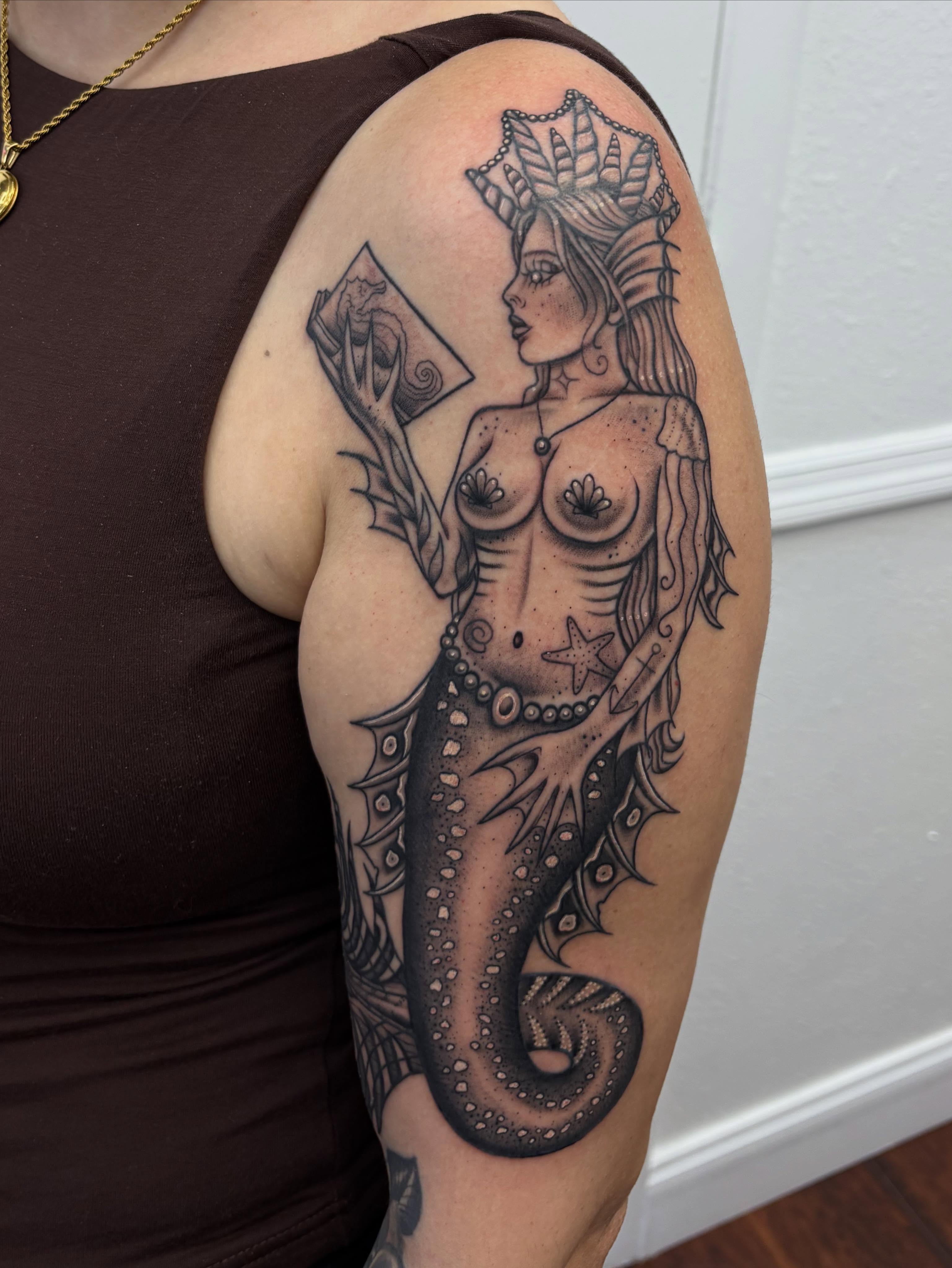 Tattoo by @skyecaliforniaink — black_and_grey, realism