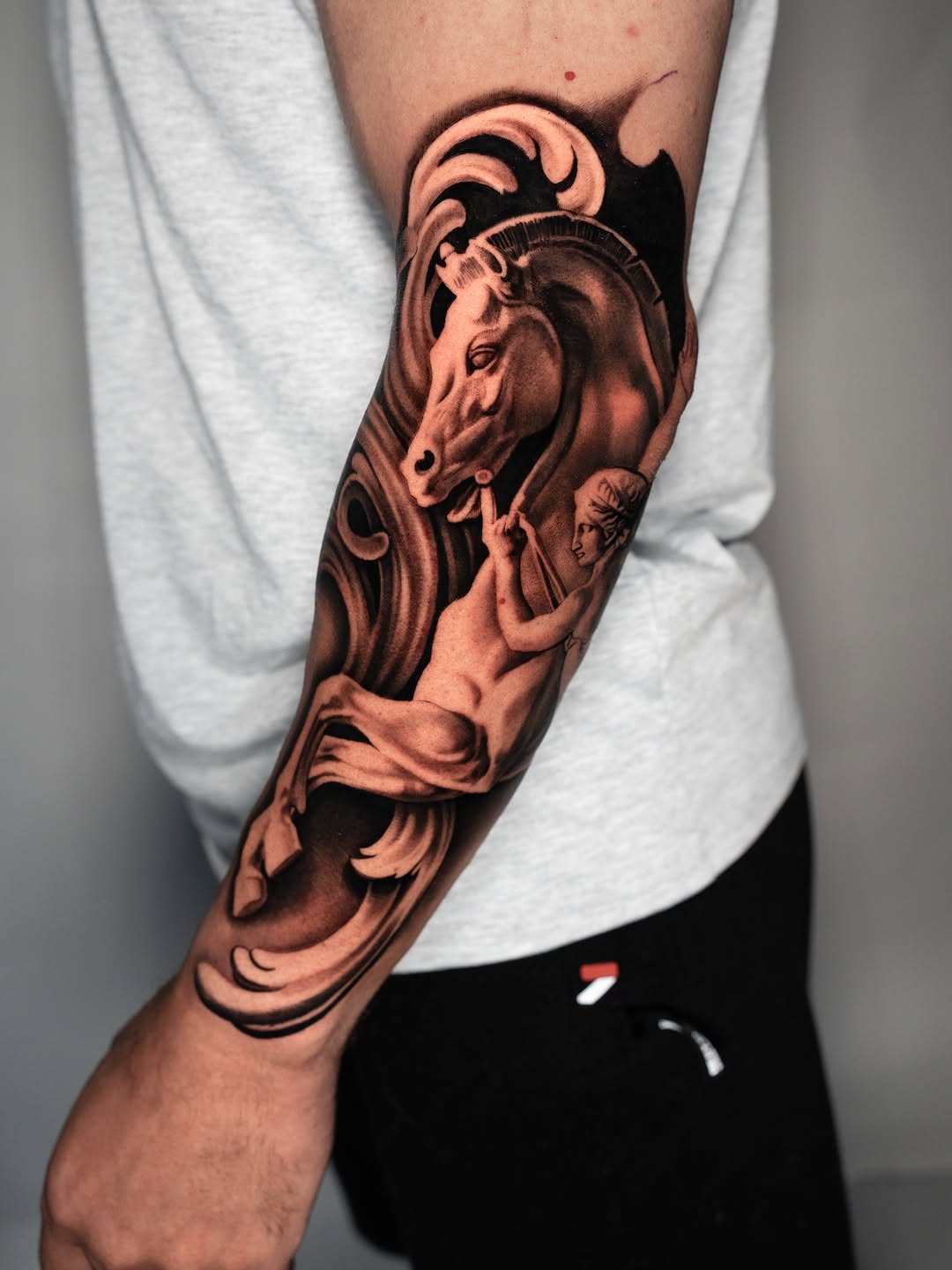 Tattoo by @gionastarace_tattoo — realism, black_and_grey