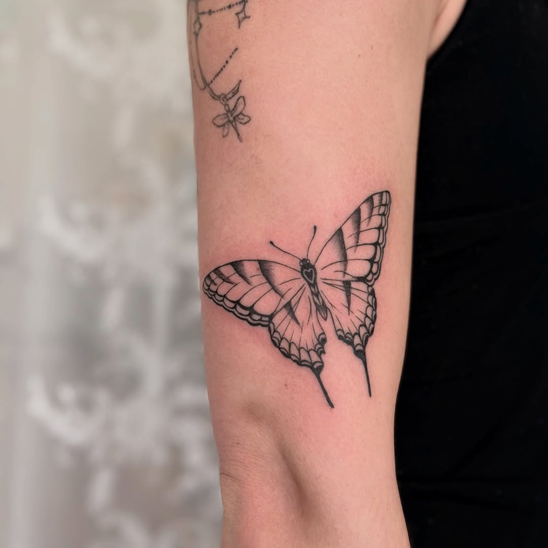 Tattoo by @art_with_lin — fine_line, black_and_grey