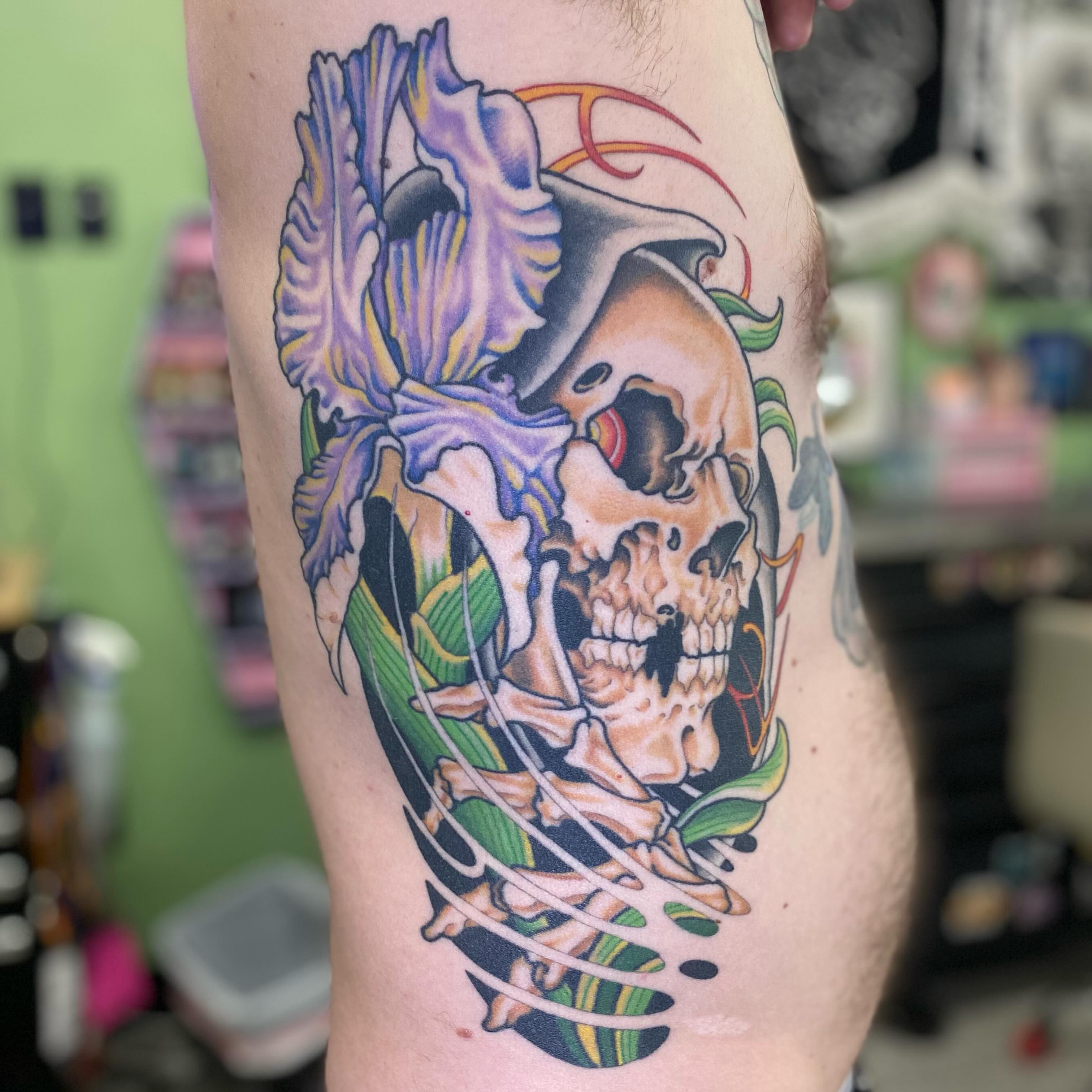 Tattoo by @grumpyoldmantattoos — american_traditional, dotwork
