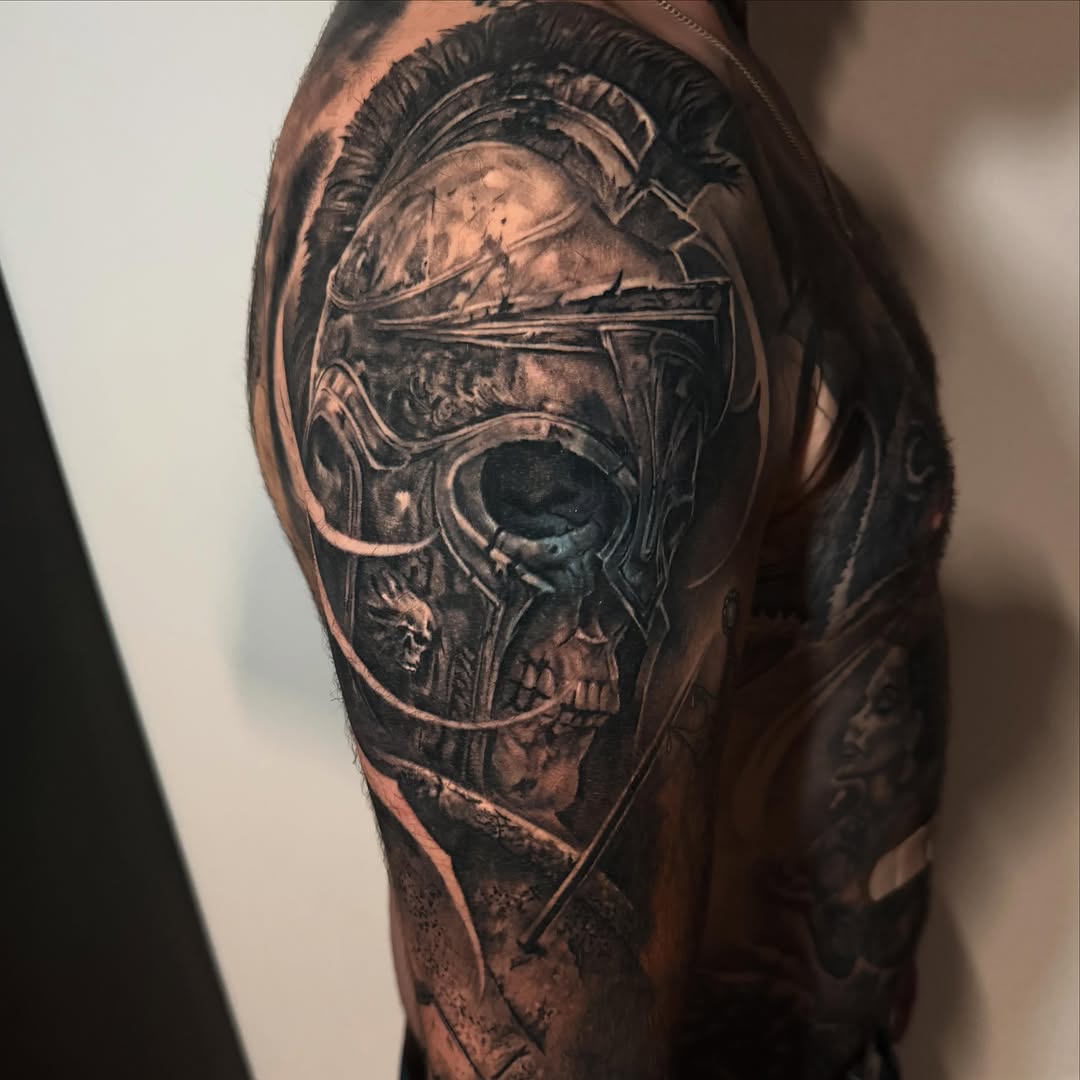 Tattoo by @tazhotzon — realism, black_and_grey