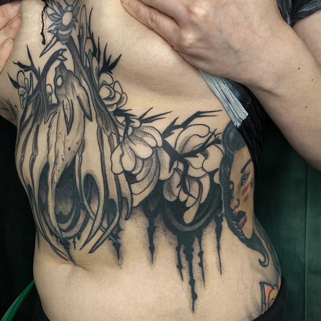 Tattoo by @gitta_mikk_tattoo — black_and_grey, dotwork
