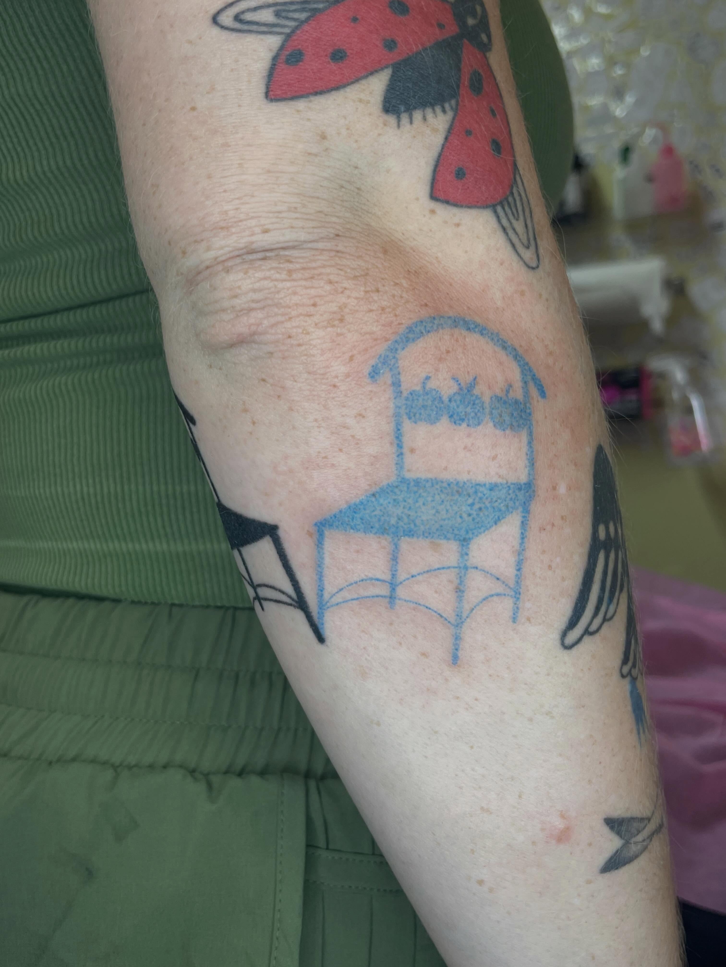 Gazebo minimalist tattoo on the forearm by cait