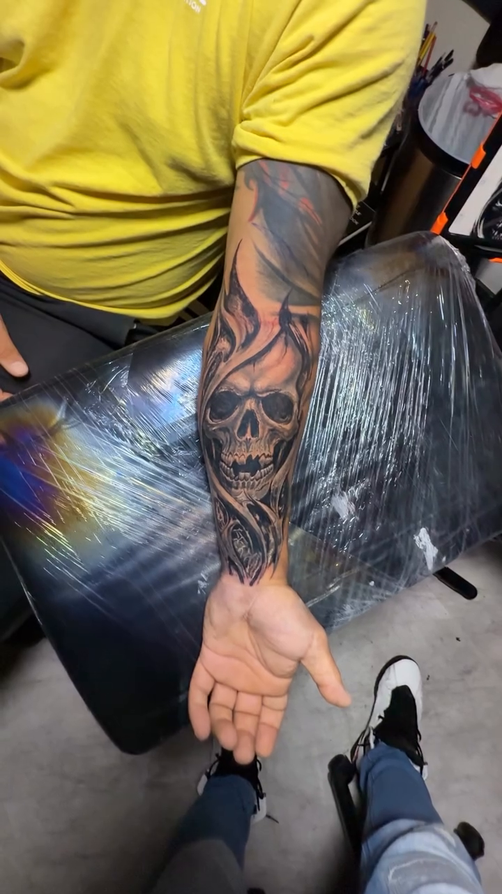 Tattoo by @erasmovasqueztattoo — dark_realism, black_and_grey
