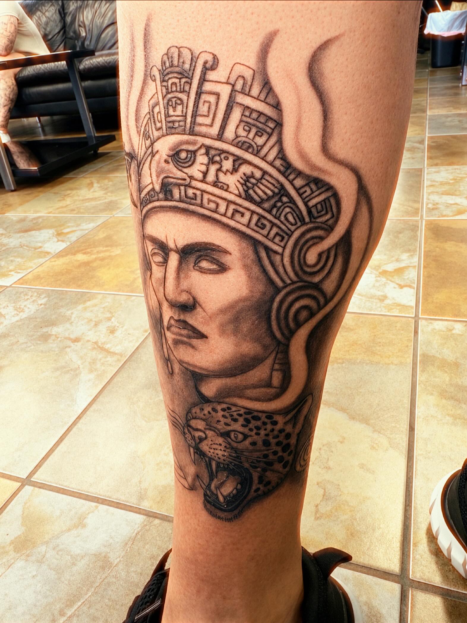 Ancient warrior realism tattoo on the forearm by Stoney