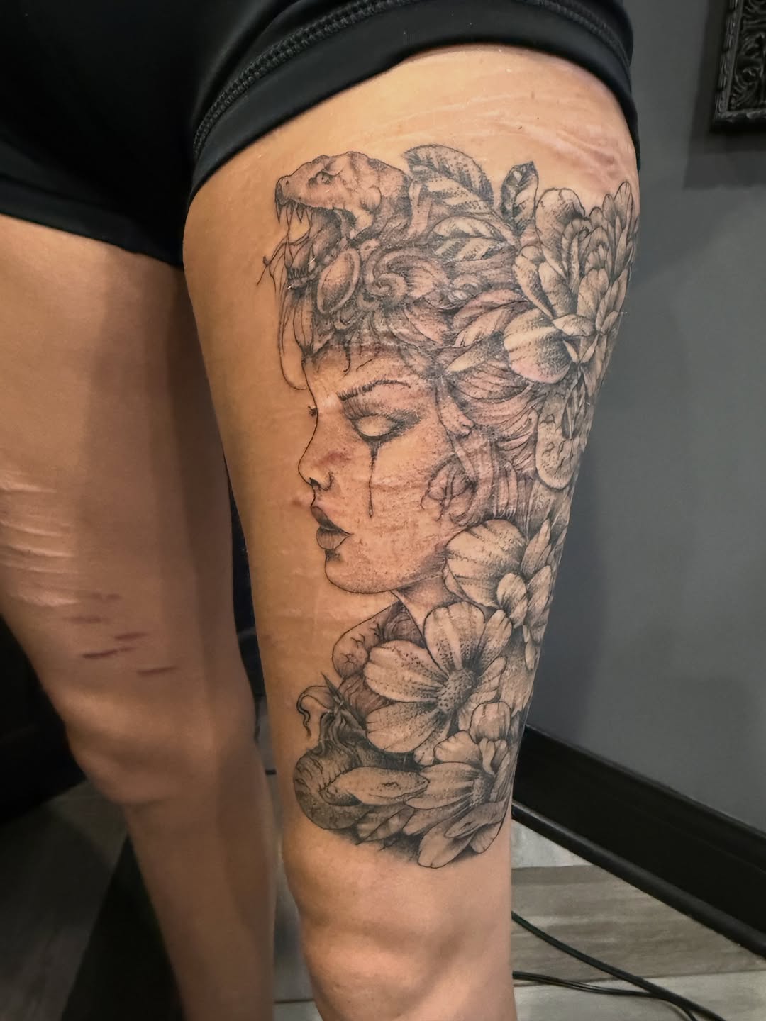 Tattoo by @davepotavin — black_and_grey, realism
