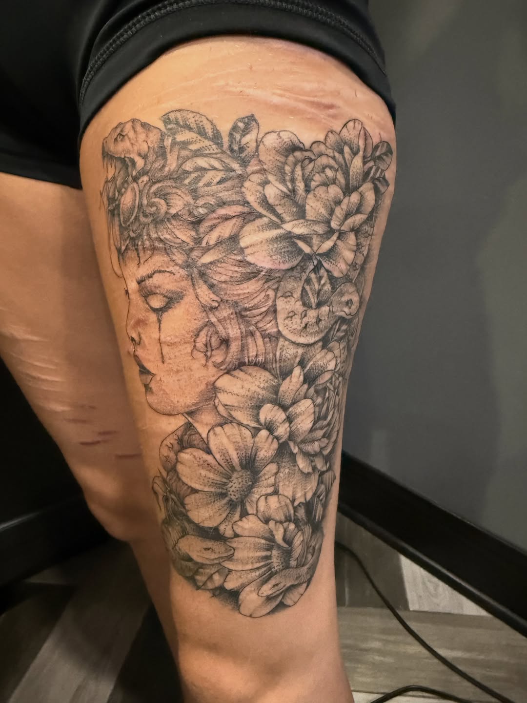 Tattoo by @davepotavin — black_and_grey, realism