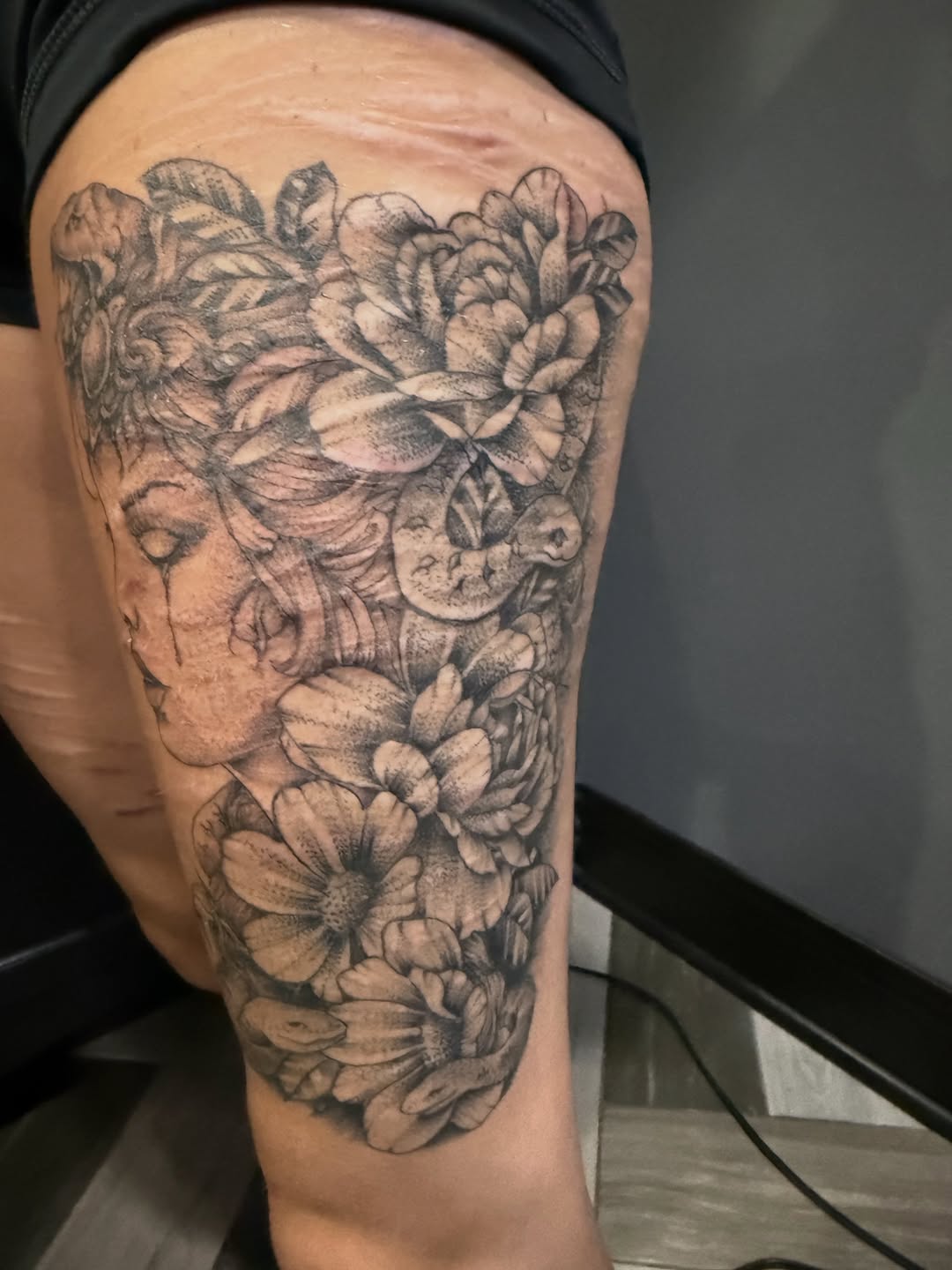 Tattoo by @davepotavin — black_and_grey, realism