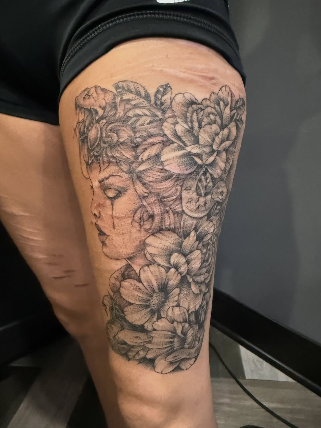 Tattoo by @davepotavin — black_and_grey, realism