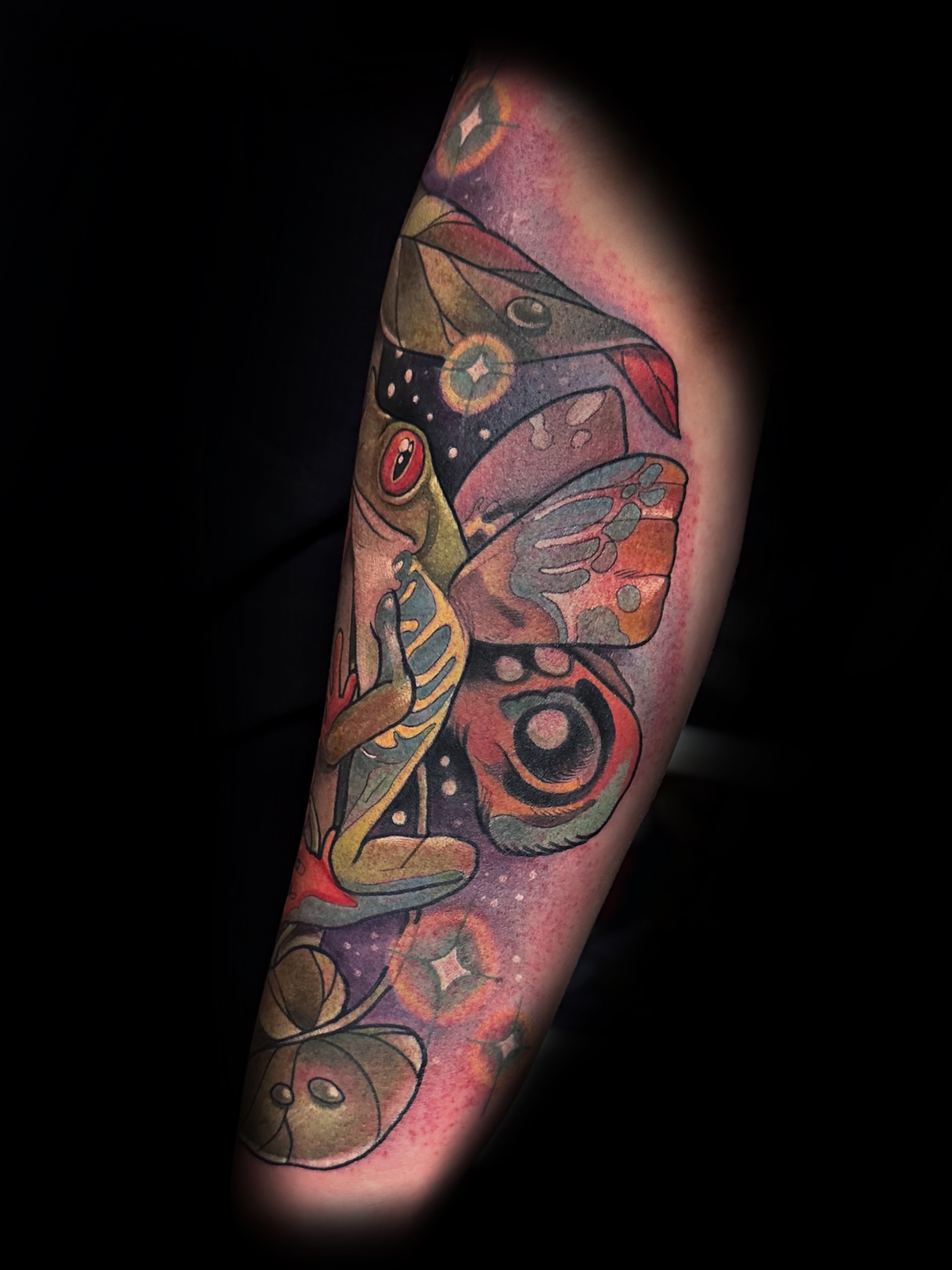 Tattoo by @aprilnicoletattoos — dotwork, surrealism