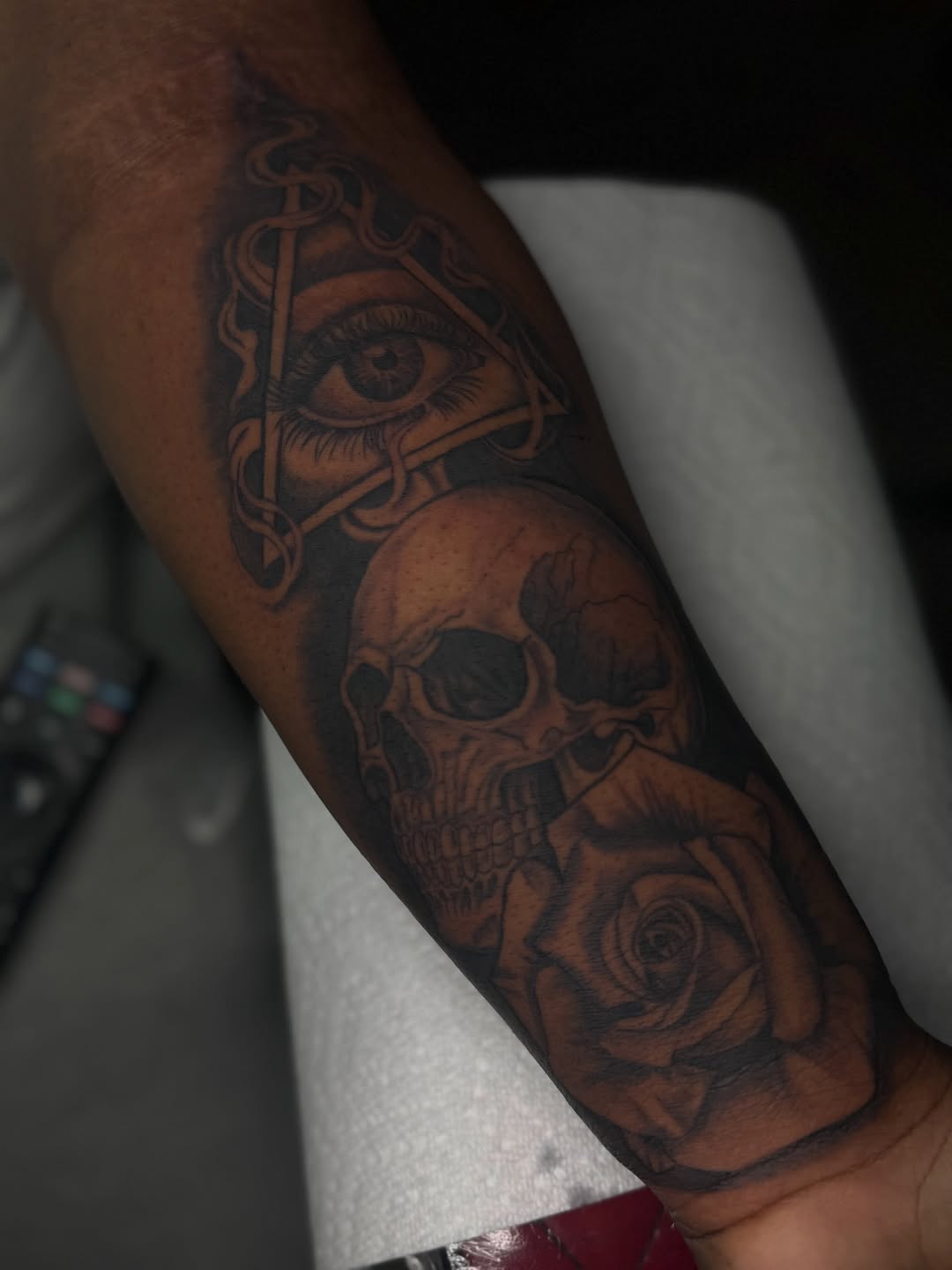 Tattoo by @godqueenkairoh — black_and_grey, realism