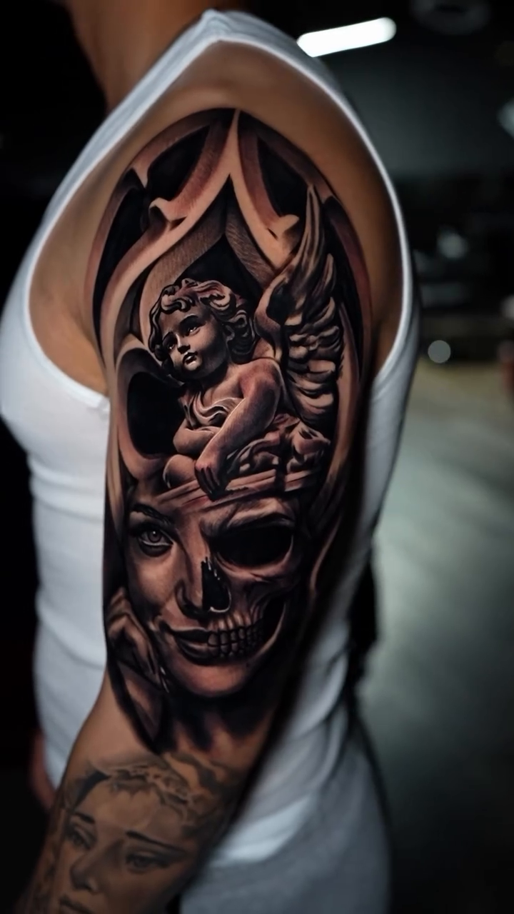 Tattoo by @smoke.tattoos — dark_realism, black_and_grey