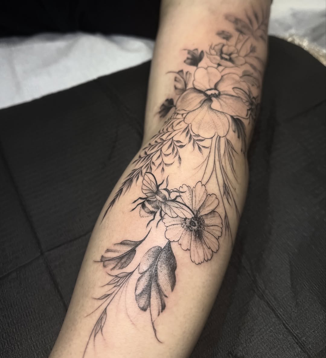 Tattoo by @chloew_tattoos — fine_line, black_and_grey