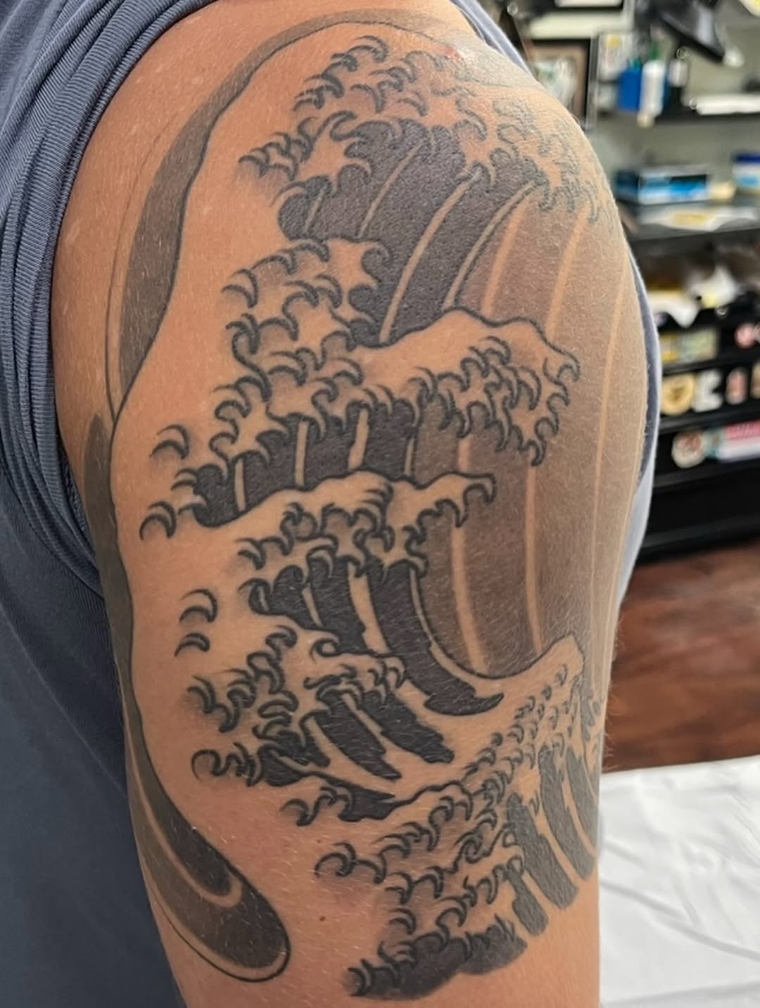 Tattoo by @milesmaniaci — japanese_irezumi, black_and_grey