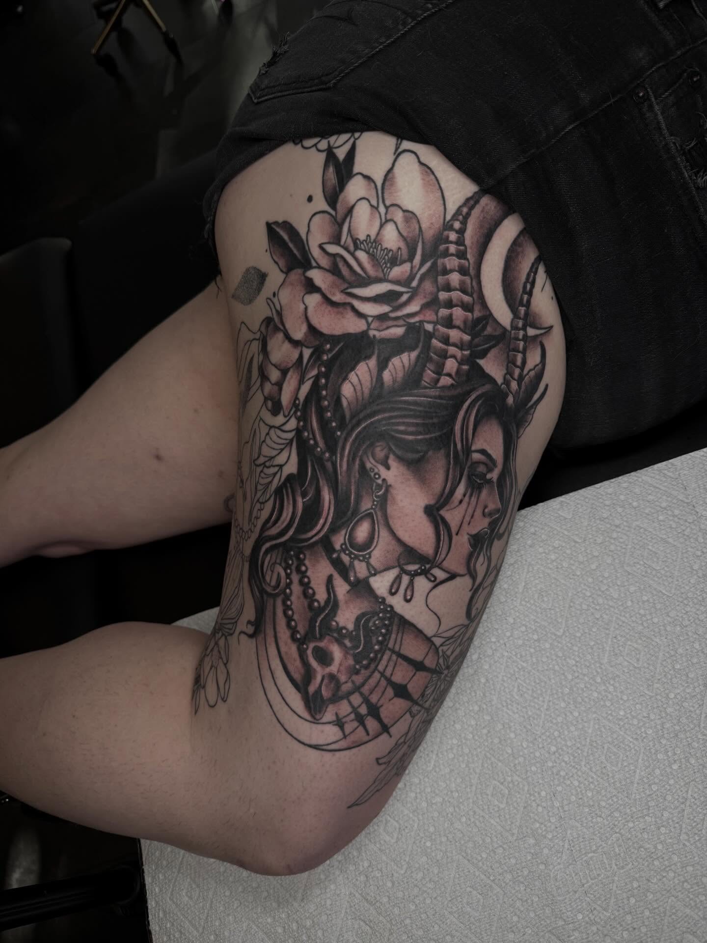 Tattoo by @whip_spurstattoo — black_and_grey, realism