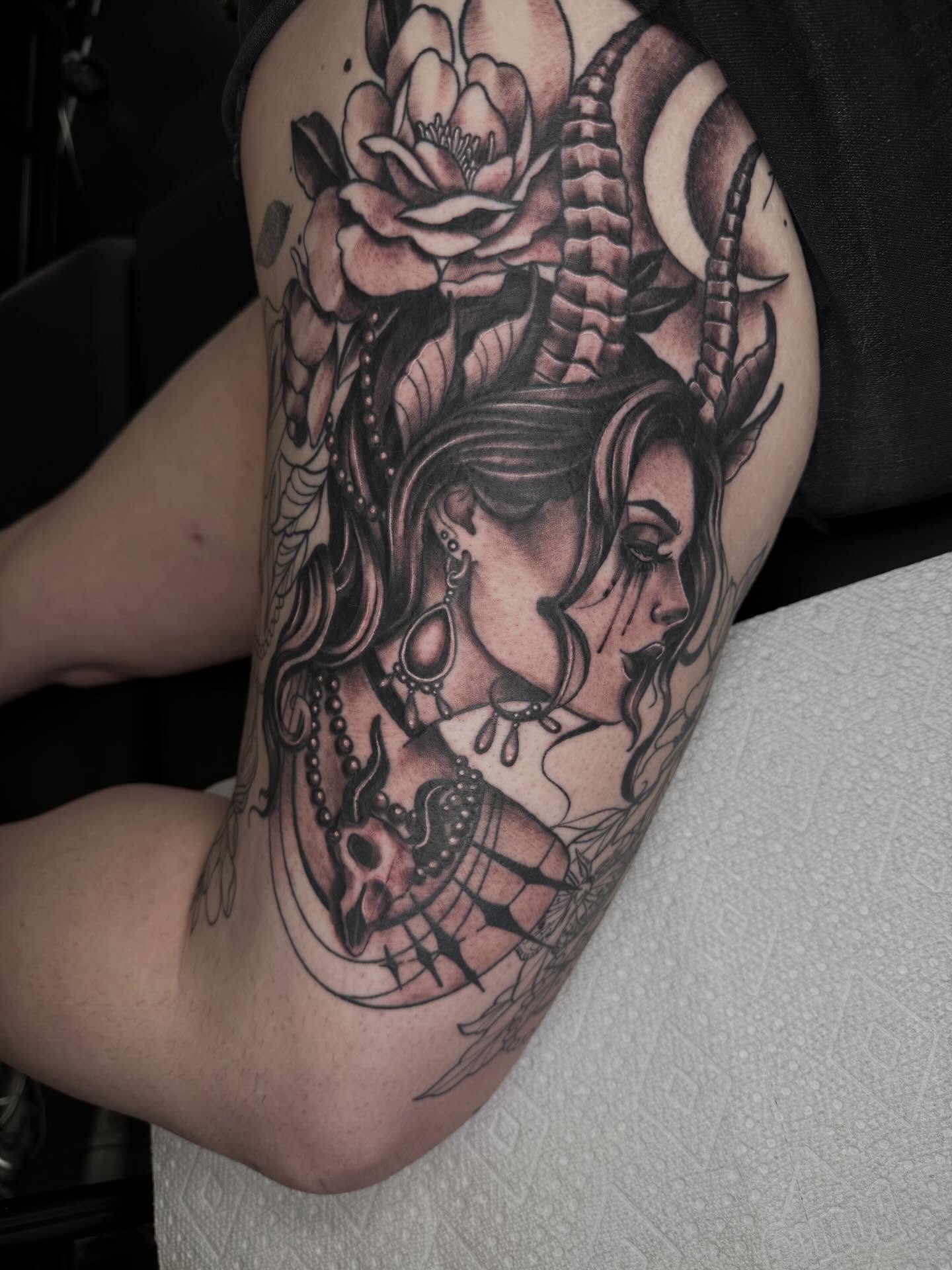 Tattoo by @whip_spurstattoo — black_and_grey, realism