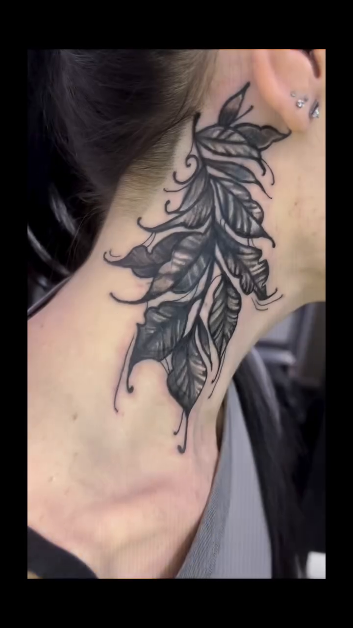 Feather tattoo on neck cyber sigilism tattoo on the neck by 𝔸𝕕𝕒𝕞 𝕄𝕒𝕪𝕖𝕣𝕤